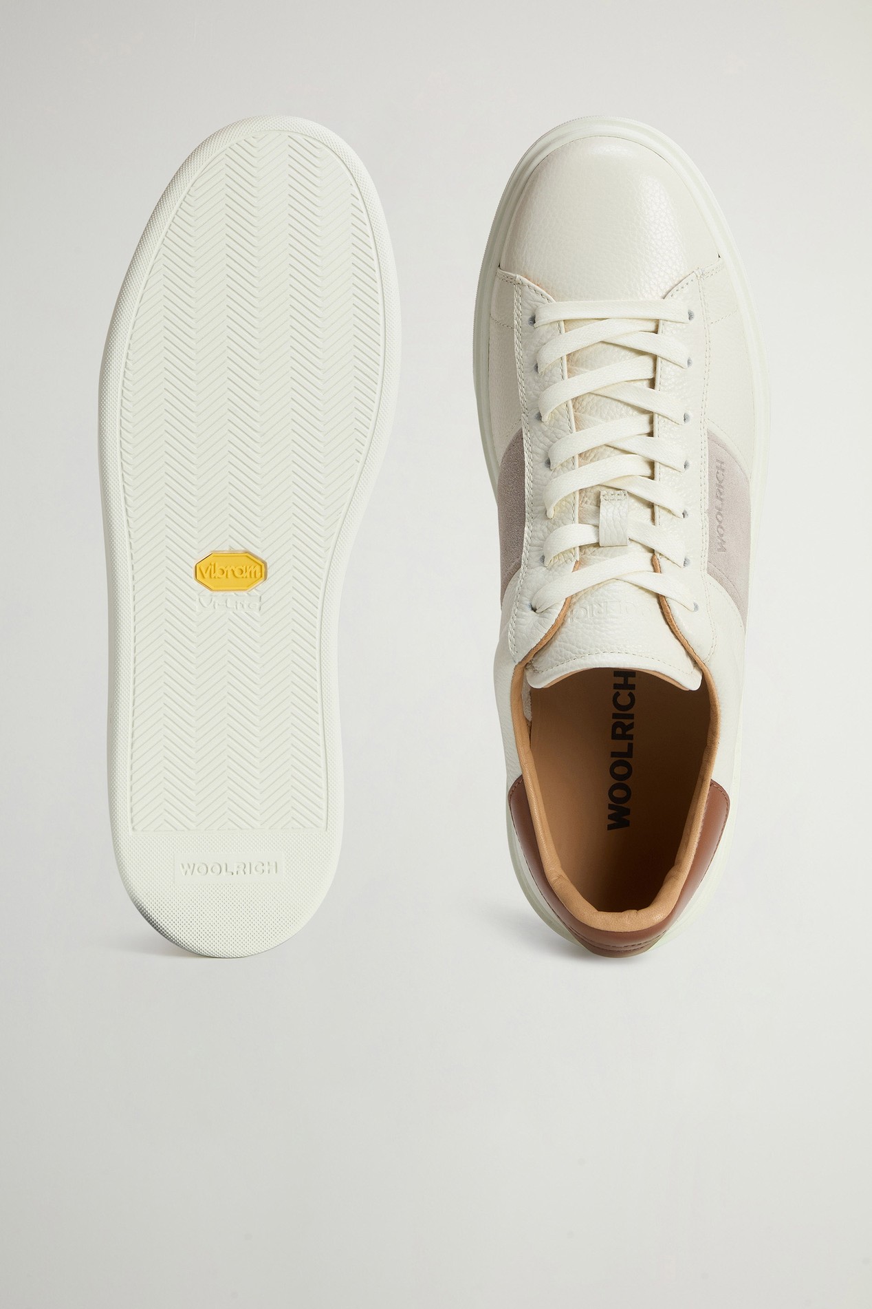 Classic Court Sneakers in Leather and Suede White photo 4 | Woolrich