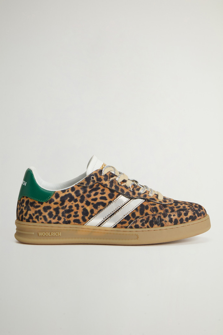 Doubleu Tennis Sneakers in Leopard-Print Suede Multicolor photo 1 | Woolrich