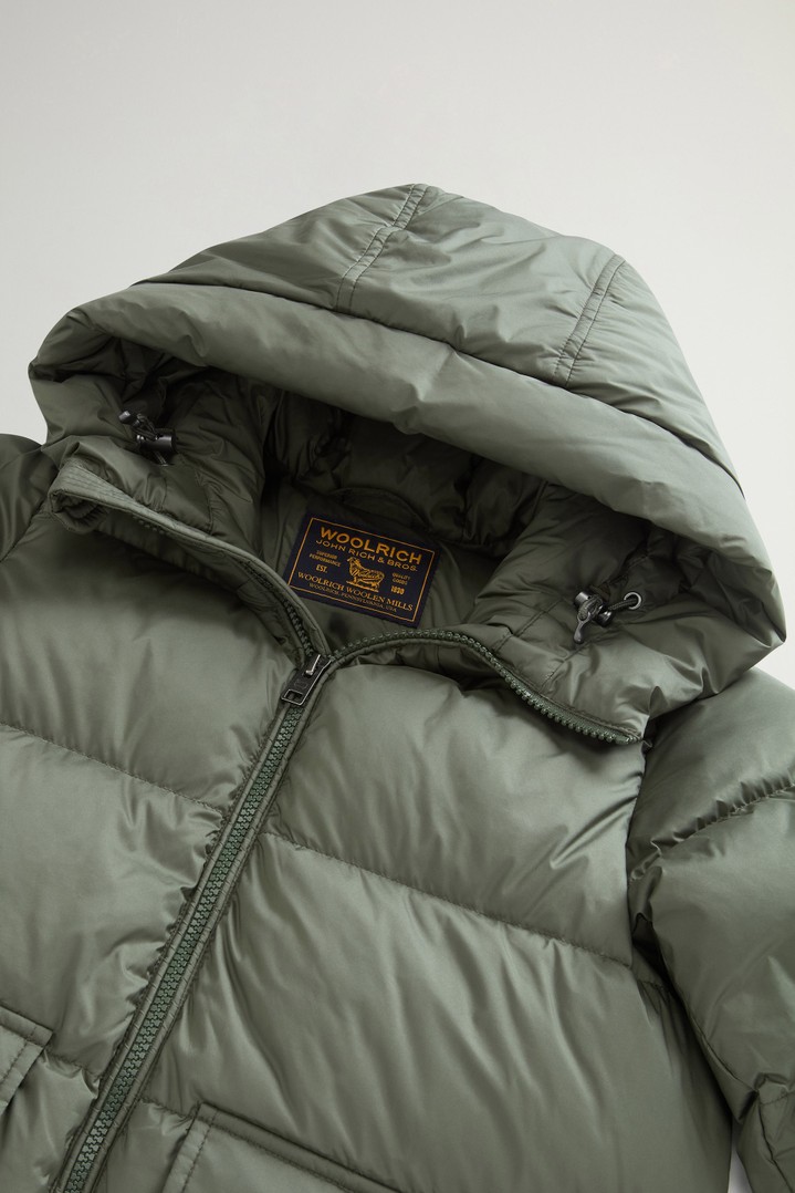 Boys' Sierra Jacket in Quilted Microfiber with Hood Green photo 3 | Woolrich