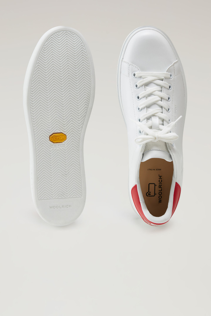 Leather Classic Court Sneakers with Contrasting Details White photo 4 | Woolrich