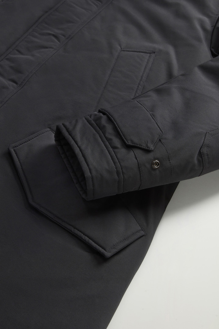 Polar Parka in Ramar Cloth with High Collar and Fur Trim Black photo 7 | Woolrich