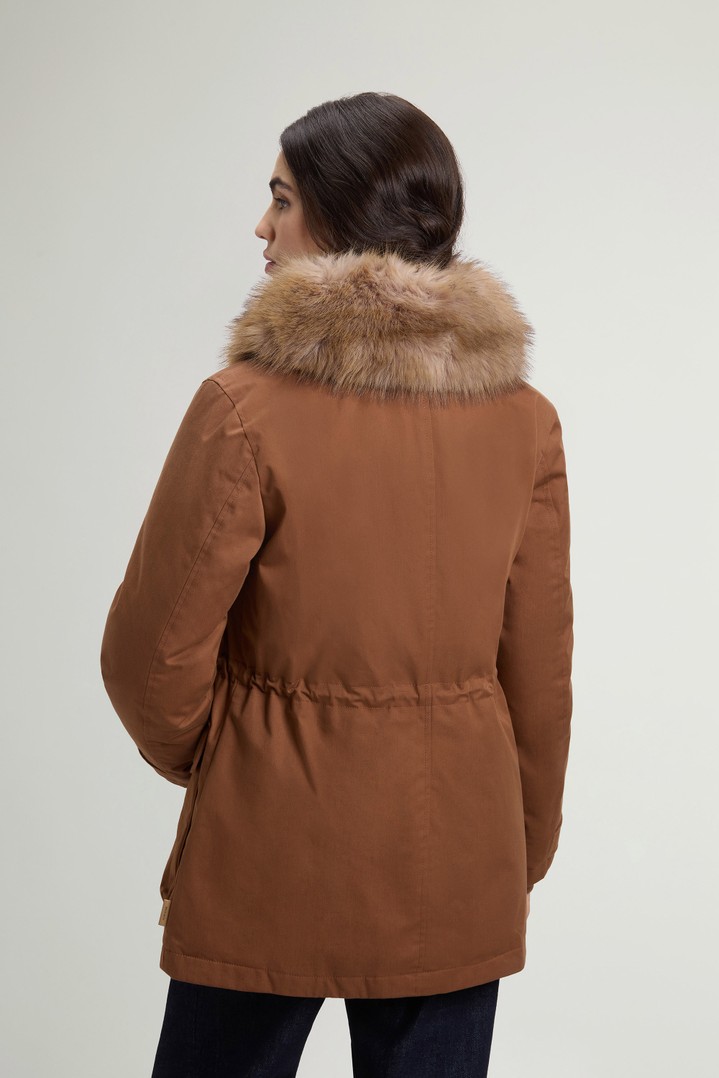 BEST COTTON FAUX FUR FIELD JACKET Brown photo 3 | Woolrich