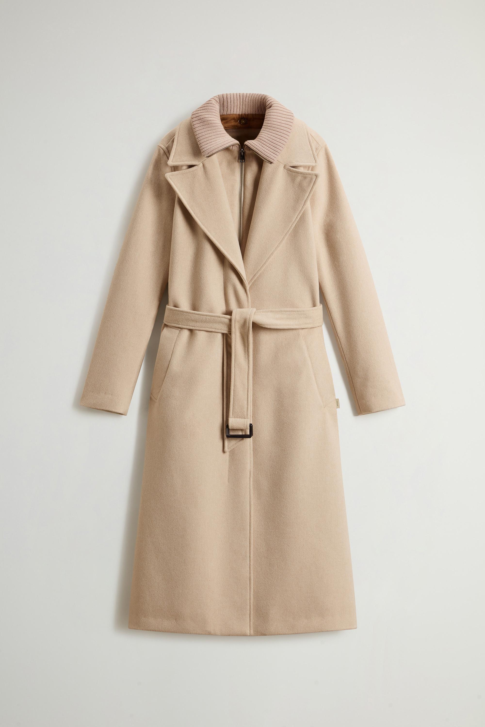 Coat in Pure Virgin Italian Wool Crafted Using a Loro Piana Fabric Beige photo 5 | Woolrich