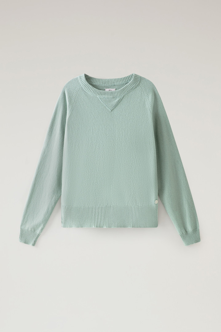 Crewneck Sweater in Wool Blend Green photo 1 | Woolrich