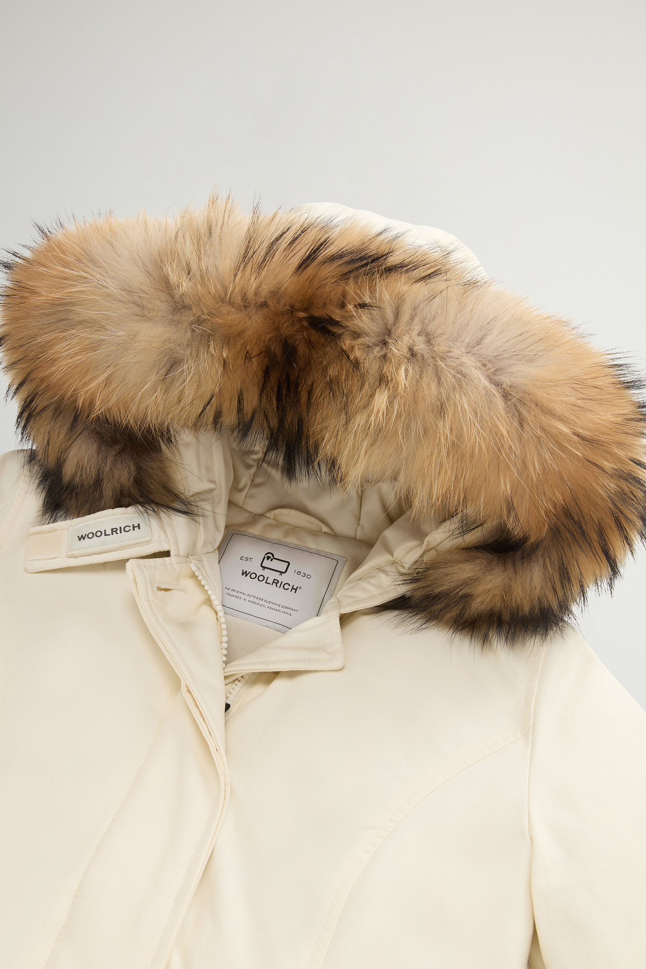 Arctic Parka in Ramar Cloth with Detachable Fur Trim White photo 2 | Woolrich