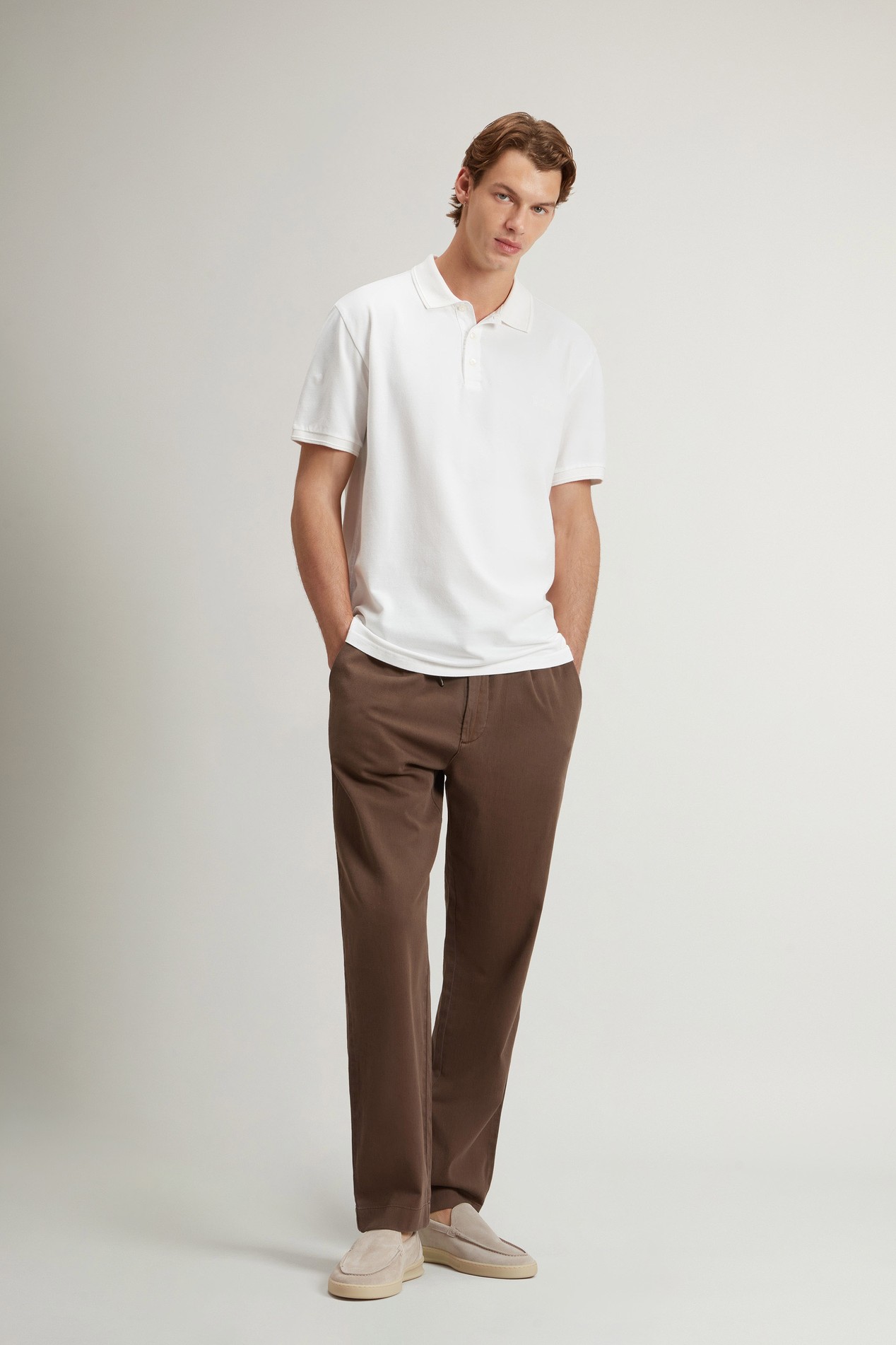 Mackinack Polo teint en pièce en sergé de coton stretch Blanc photo 2 | Woolrich