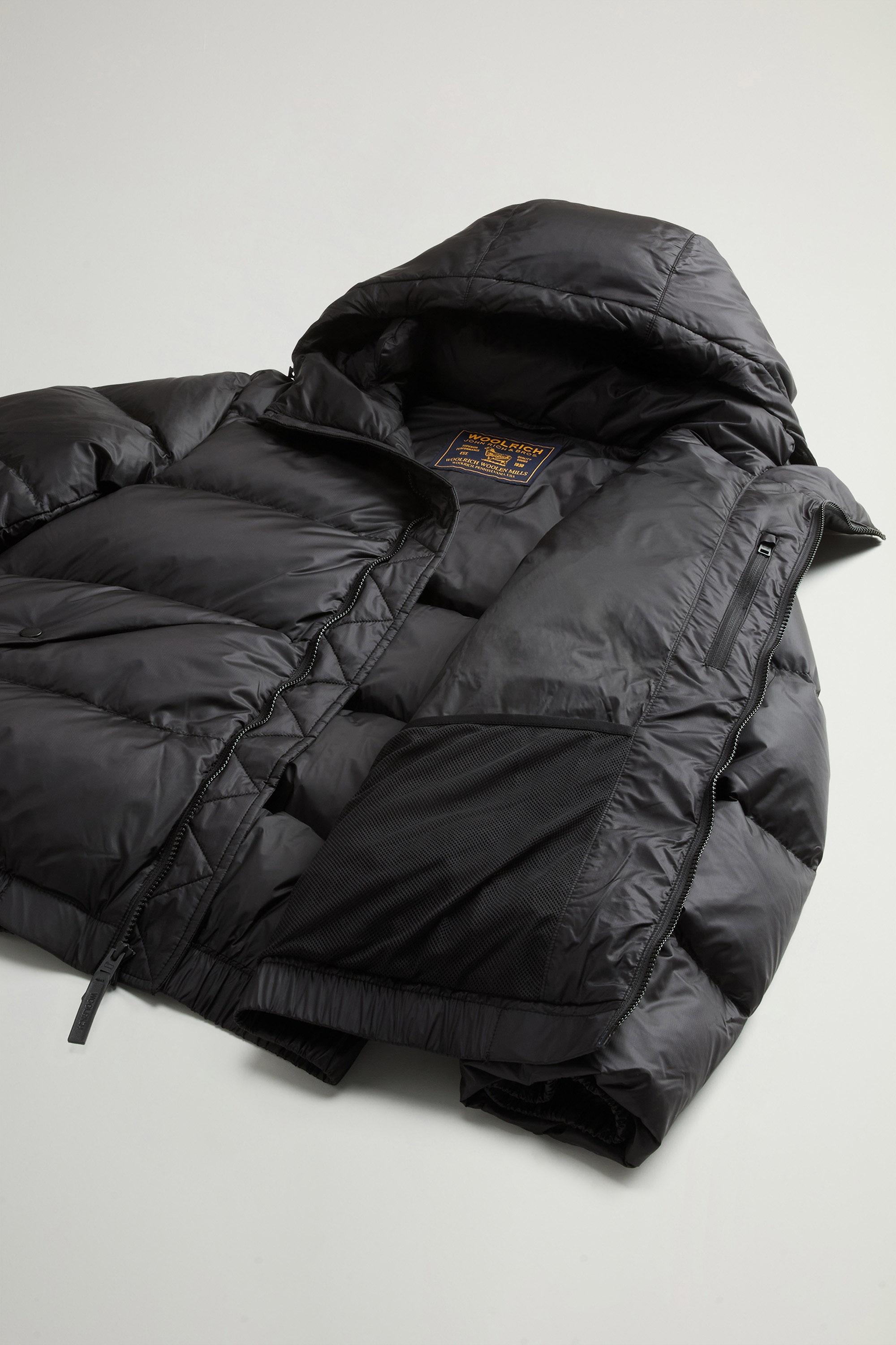 Quilted down jacket in recycled Pertex® Quantum fabric with hood Black photo 8 | Woolrich