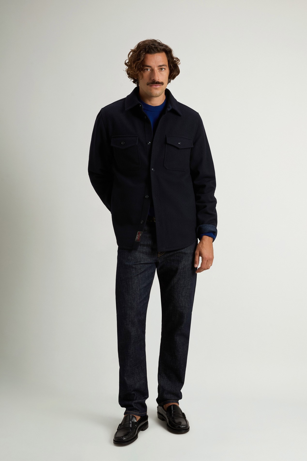 Ranger Overshirt in Recycled Italian Wool Blend Blue photo 3 | Woolrich