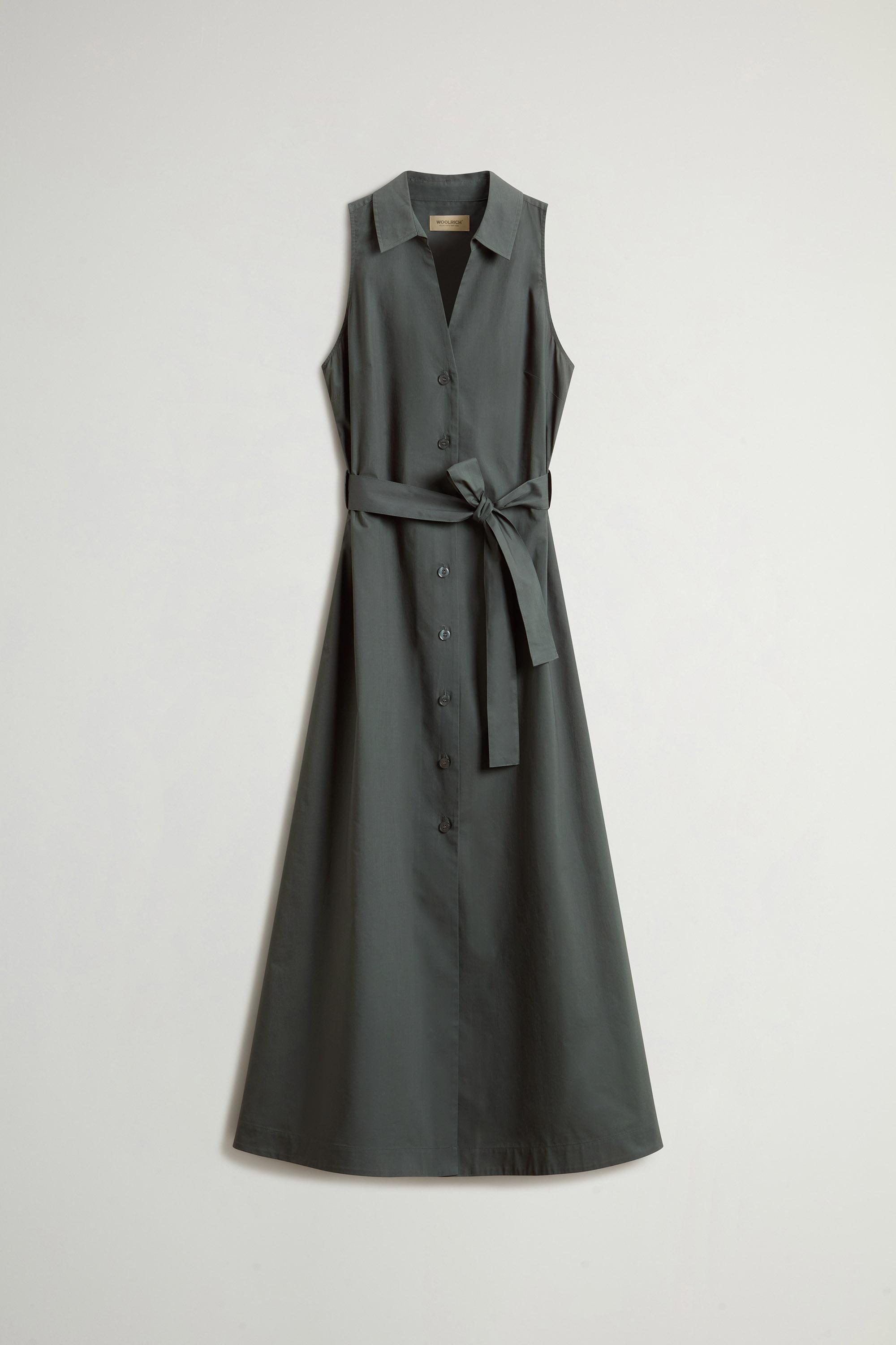 COTTON POPLIN SHIRT DRESS Green photo 5 | Woolrich