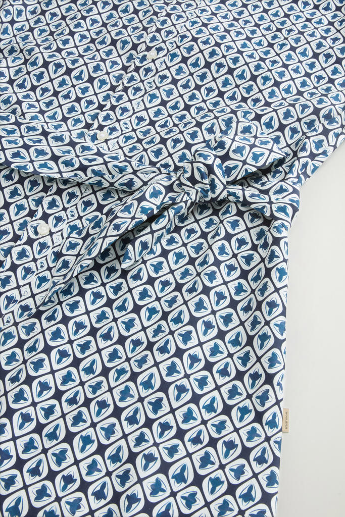 COTTON VISCOSE CHEMISIER DRESS Blue photo 7 | Woolrich