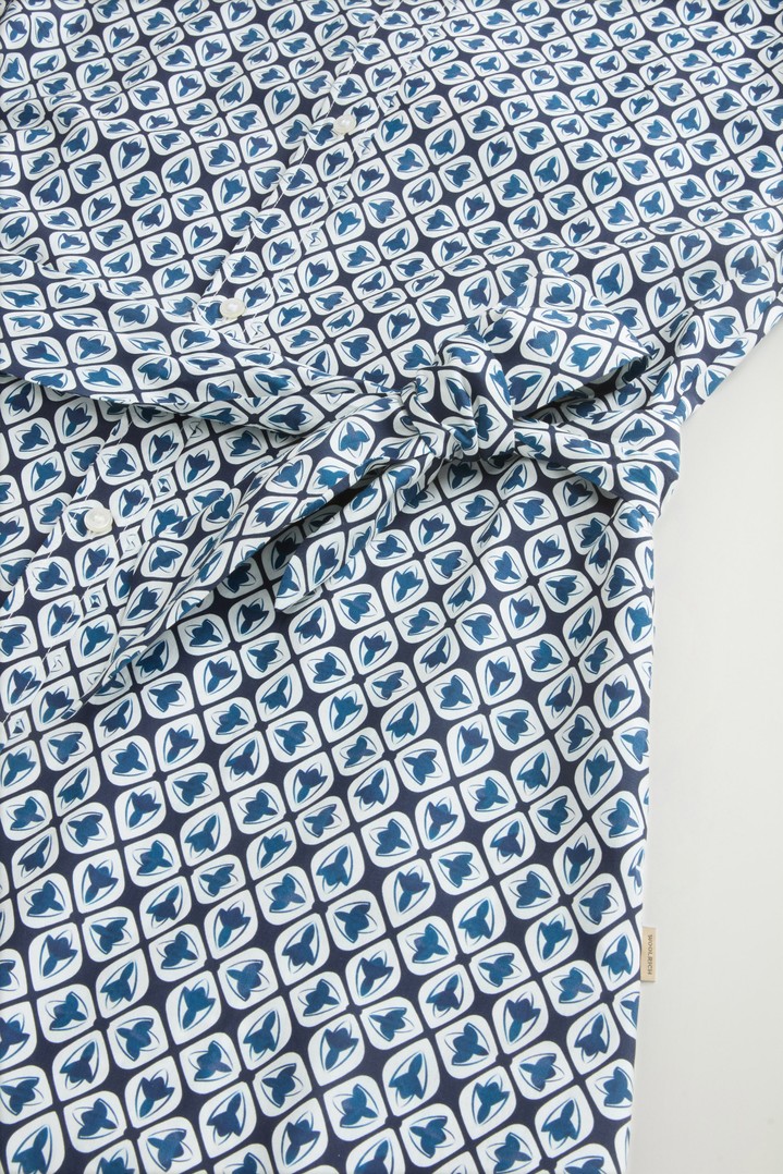 COTTON VISCOSE CHEMISIER DRESS Blue photo 7 | Woolrich