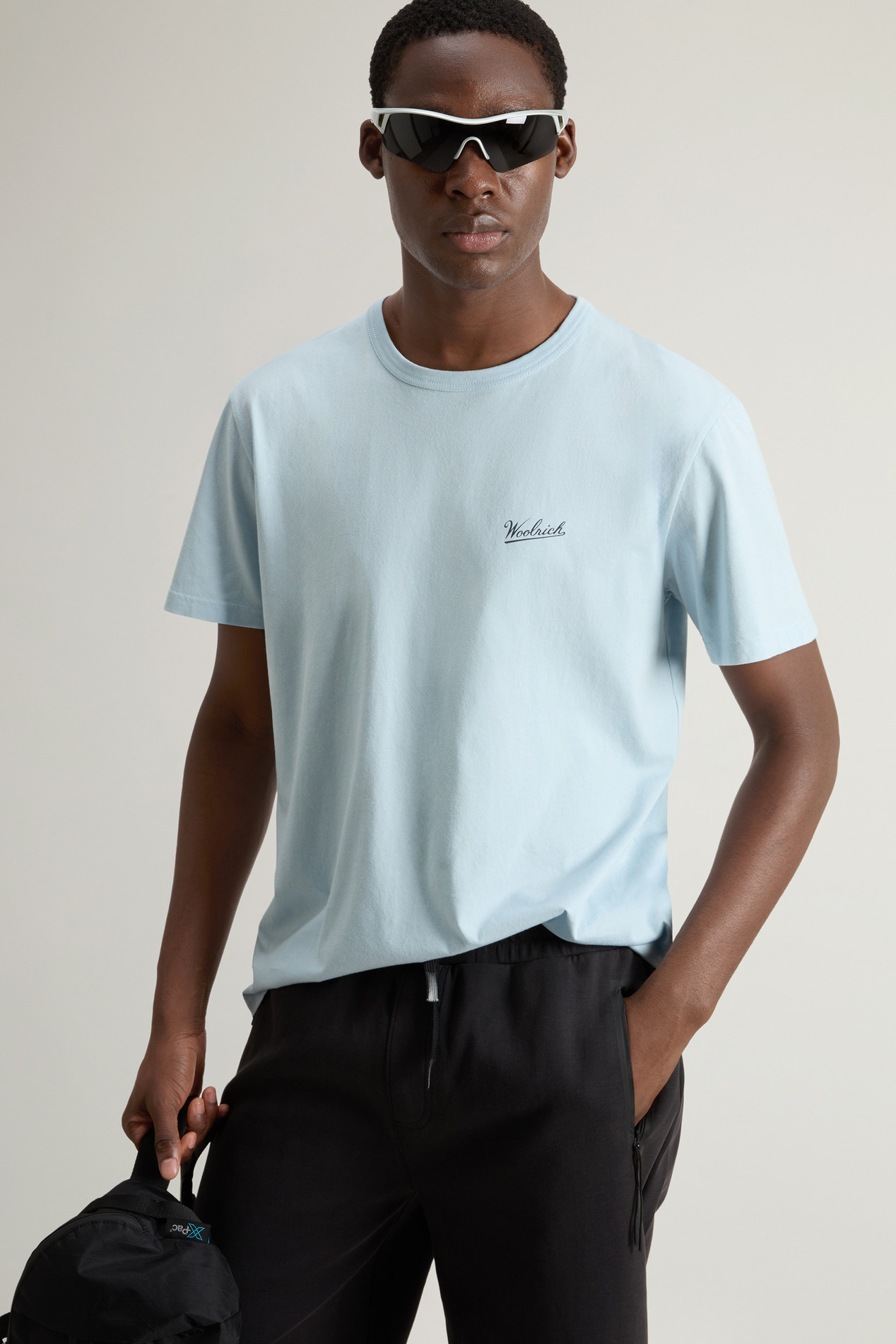 Pure Cotton T-Shirt with Logo Blue photo 4 | Woolrich