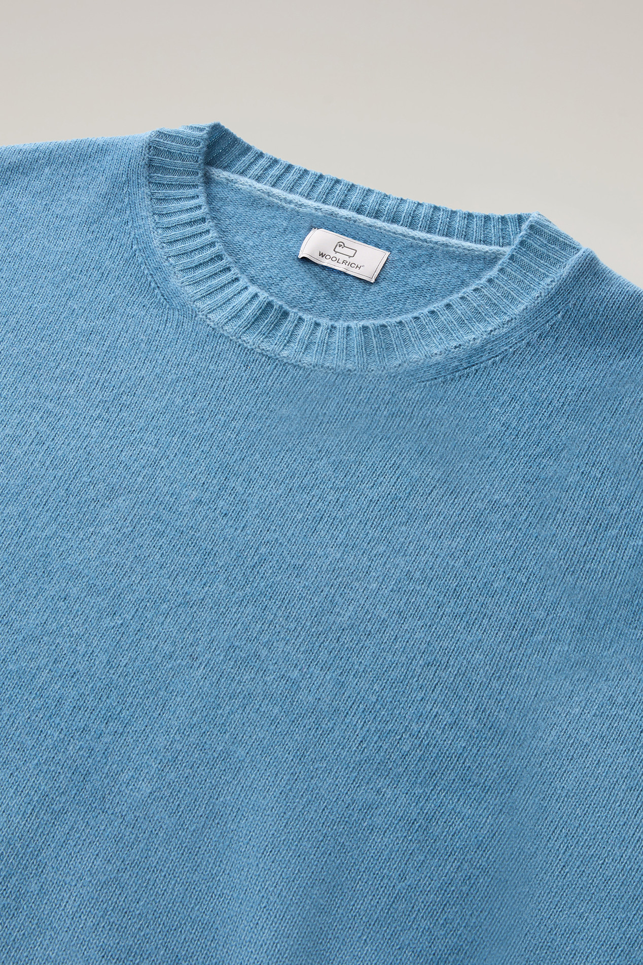 Garment-dyed Crewneck in Pure Virgin Wool Blue photo 2 | Woolrich