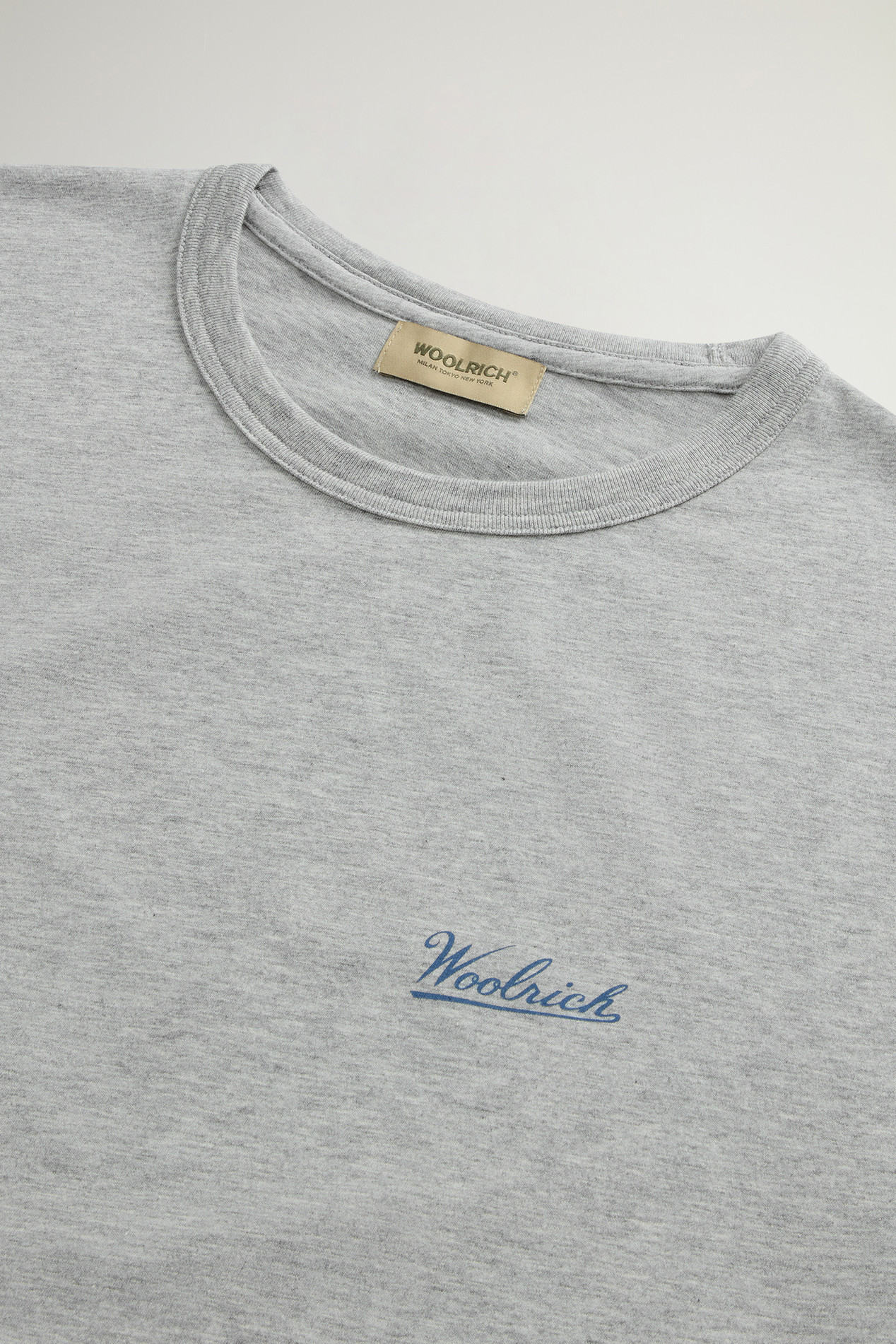 Pure Cotton T-Shirt with Logo Gray photo 2 | Woolrich