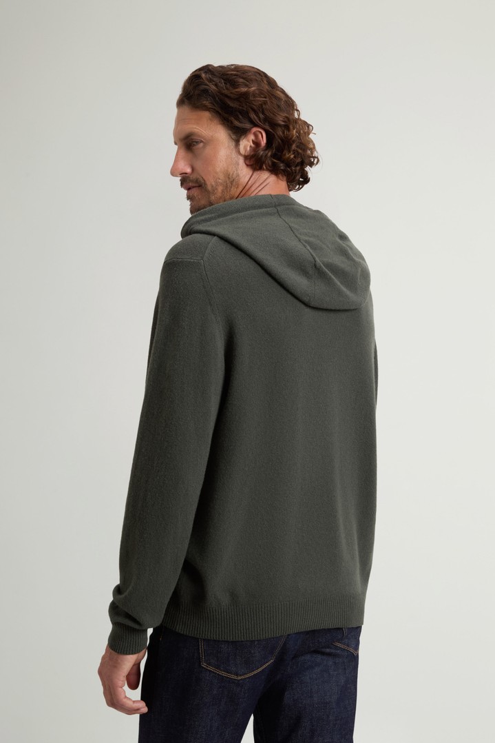 WOOL CASHMERE HOODIE GG13 Green photo 3 | Woolrich