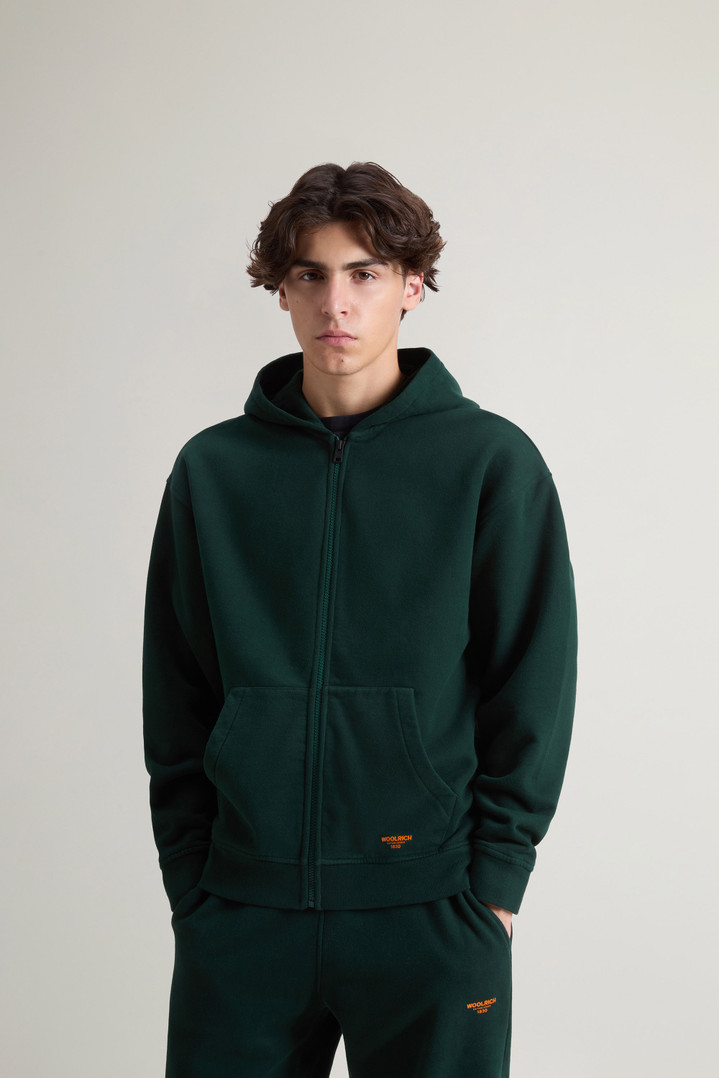 Teen Boys’ Hoodie in Brushed Pure Cotton Green photo 1 | Woolrich