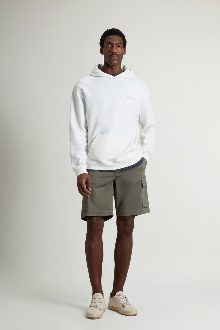 Hoodie in Pure Cotton with Macro Logo on the Back White photo 2 | Woolrich