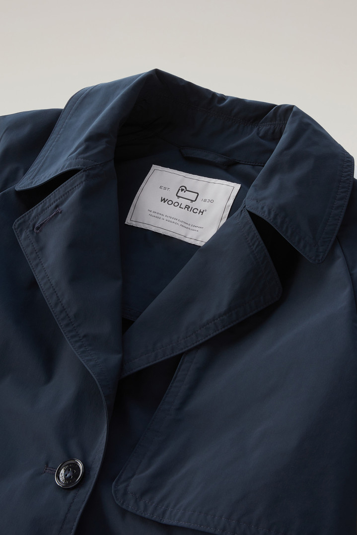 Trench Coat in Urban Touch Fabric with Belted Waist Blue photo 2 | Woolrich