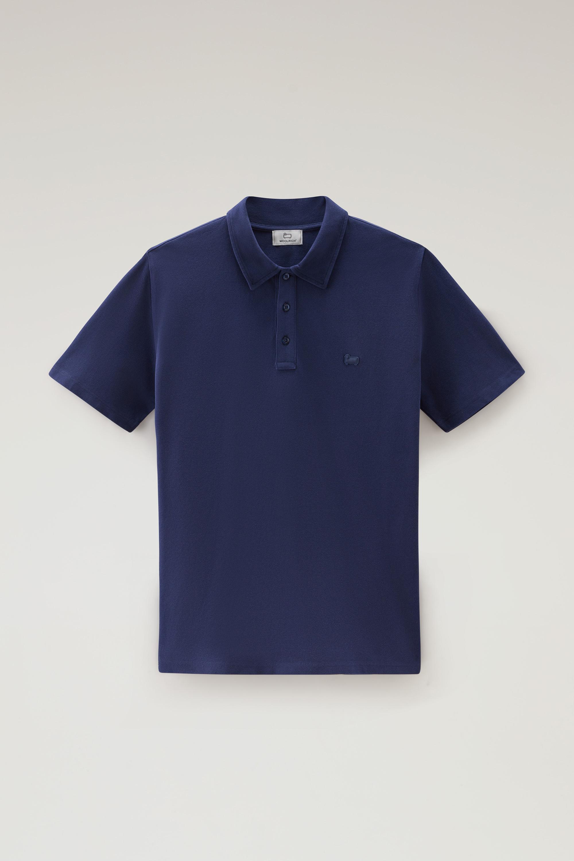 Pure Cotton Piquet Polo Shirt Blue photo 1 | Woolrich