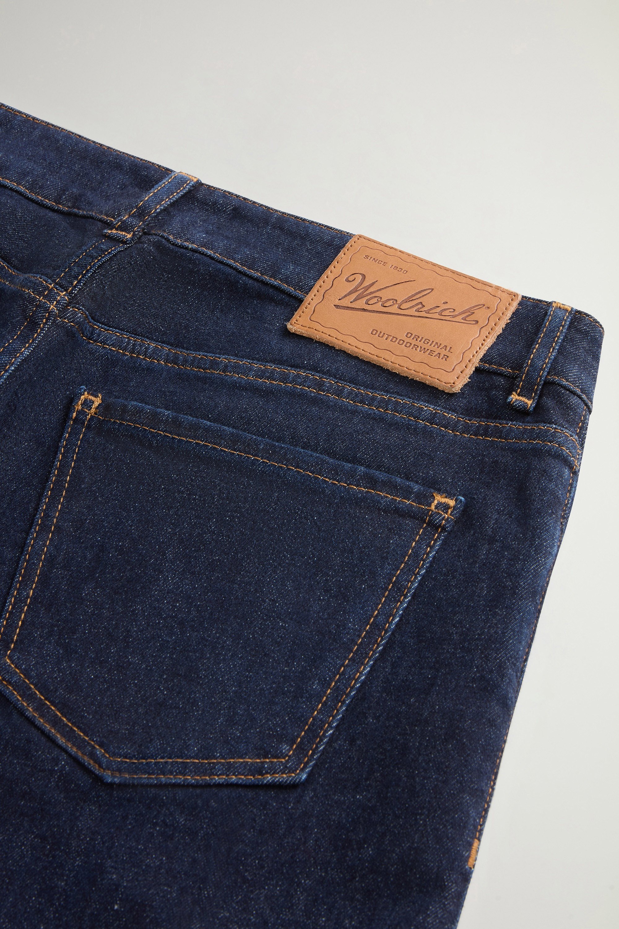Wide-Leg Five-Pocket Jeans in Stretch Cotton Denim Blue photo 6 | Woolrich