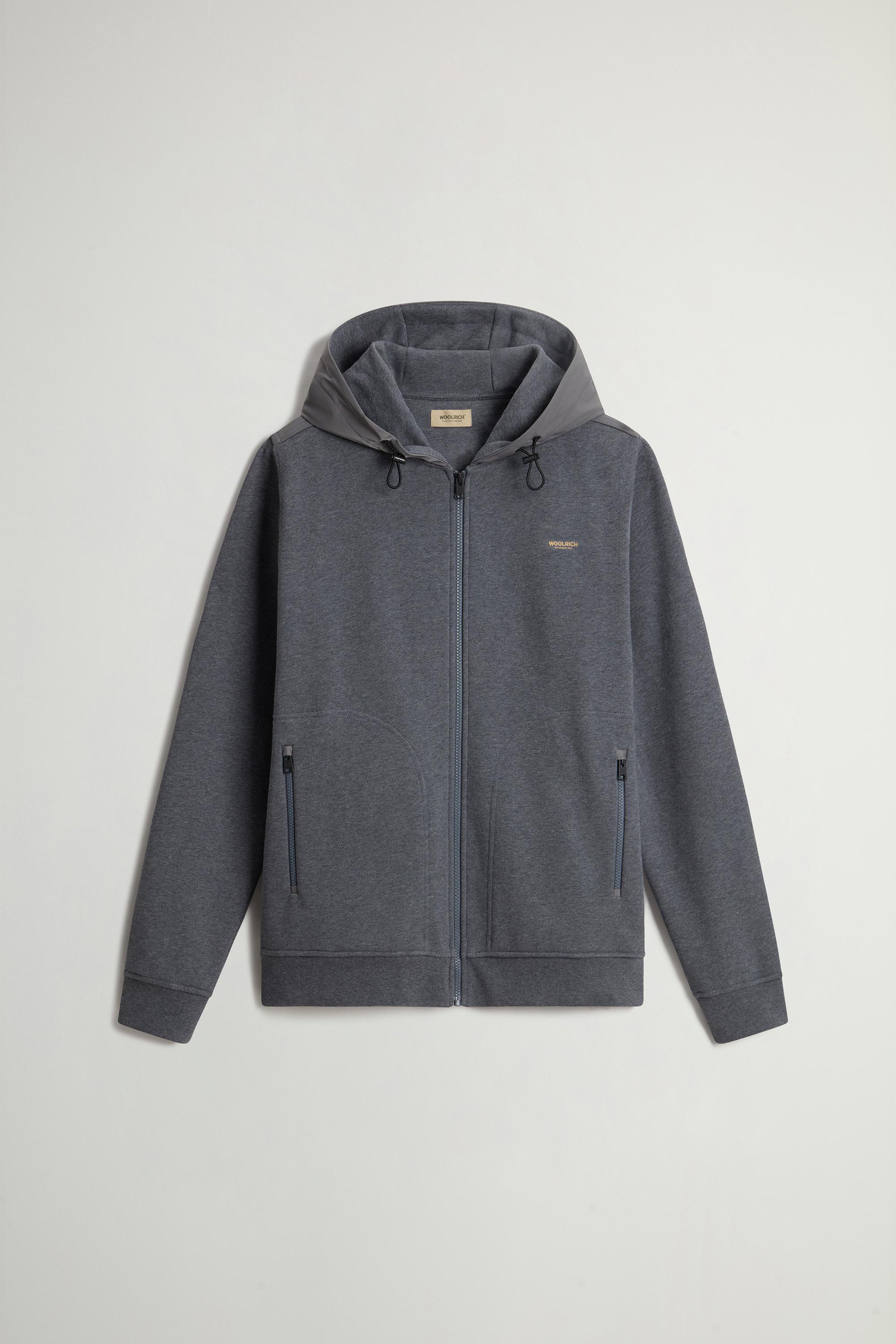 Hybrid Pure Cotton and Nylon Hoodie Gray photo 5 | Woolrich
