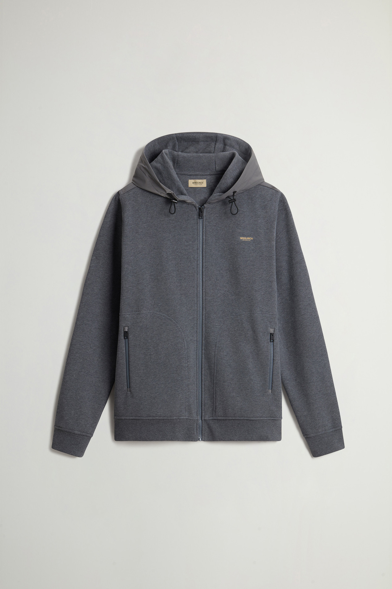 Hybrid Pure Cotton and Nylon Hoodie Gray photo 5 | Woolrich