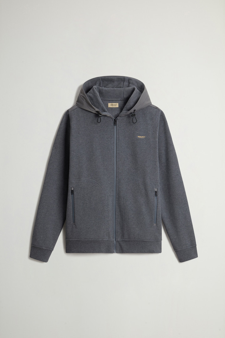 Hybrid Pure Cotton and Nylon Hoodie Gray photo 5 | Woolrich