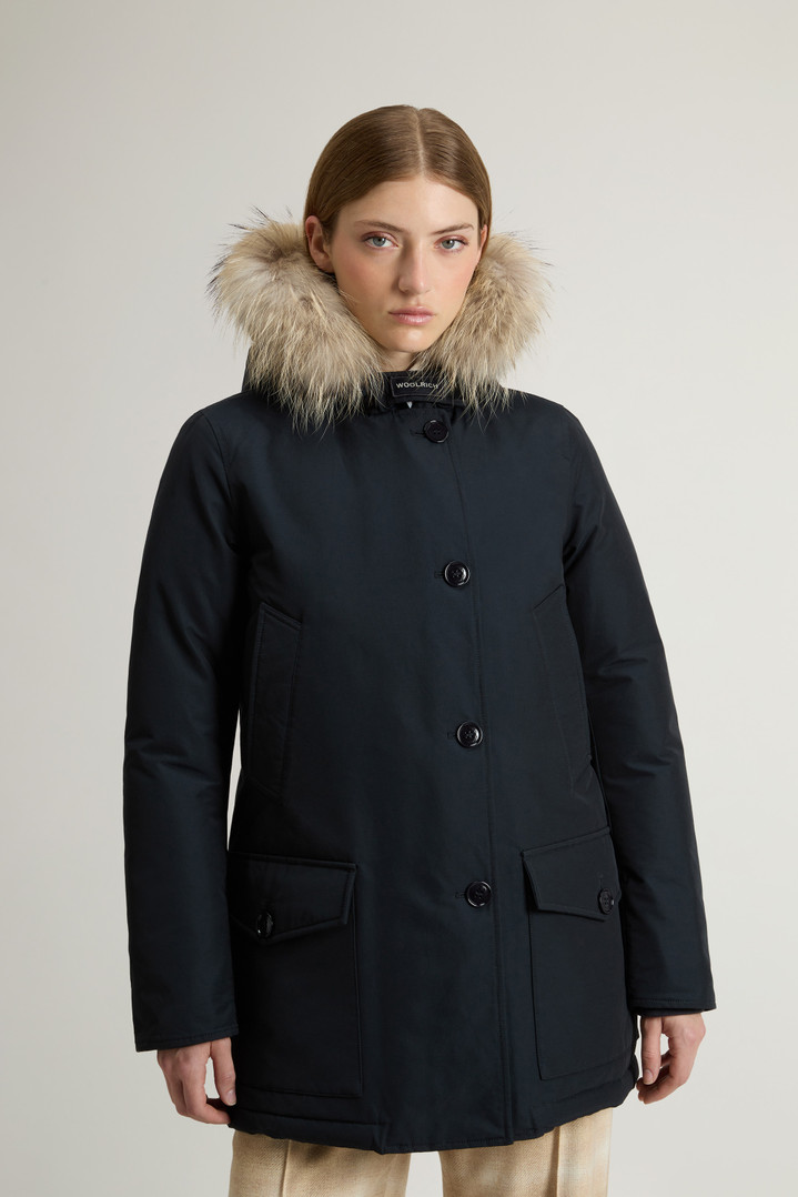 Arctic Parka in Ramar Cloth with Four Pockets and Detachable Fur Blue photo 1 | Woolrich