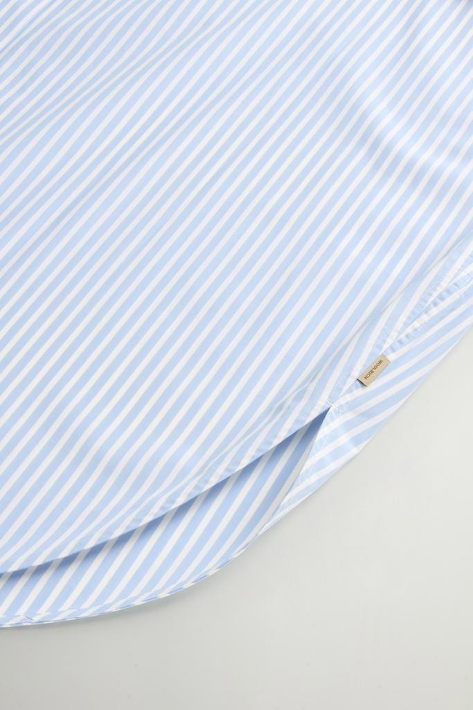 STRIPED COTTON POPLIN BLOUSE Blue photo 7 | Woolrich
