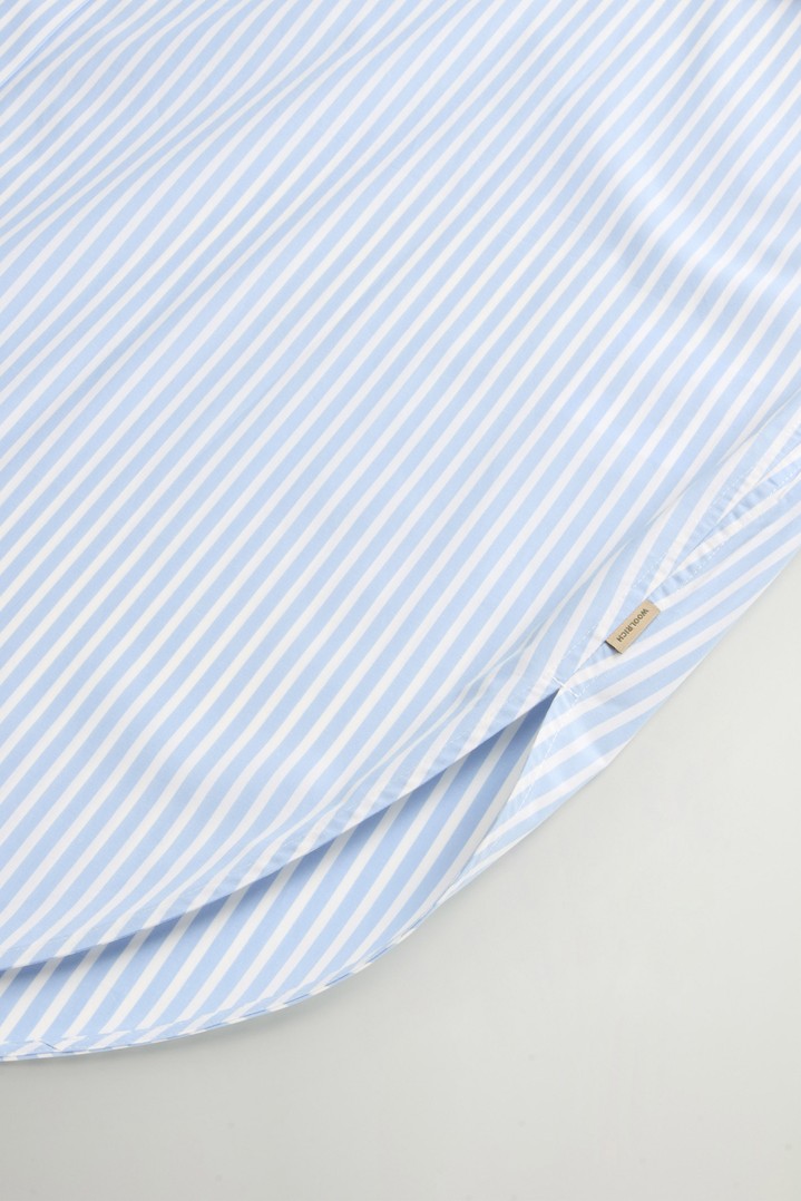 STRIPED COTTON POPLIN BLOUSE Blue photo 7 | Woolrich
