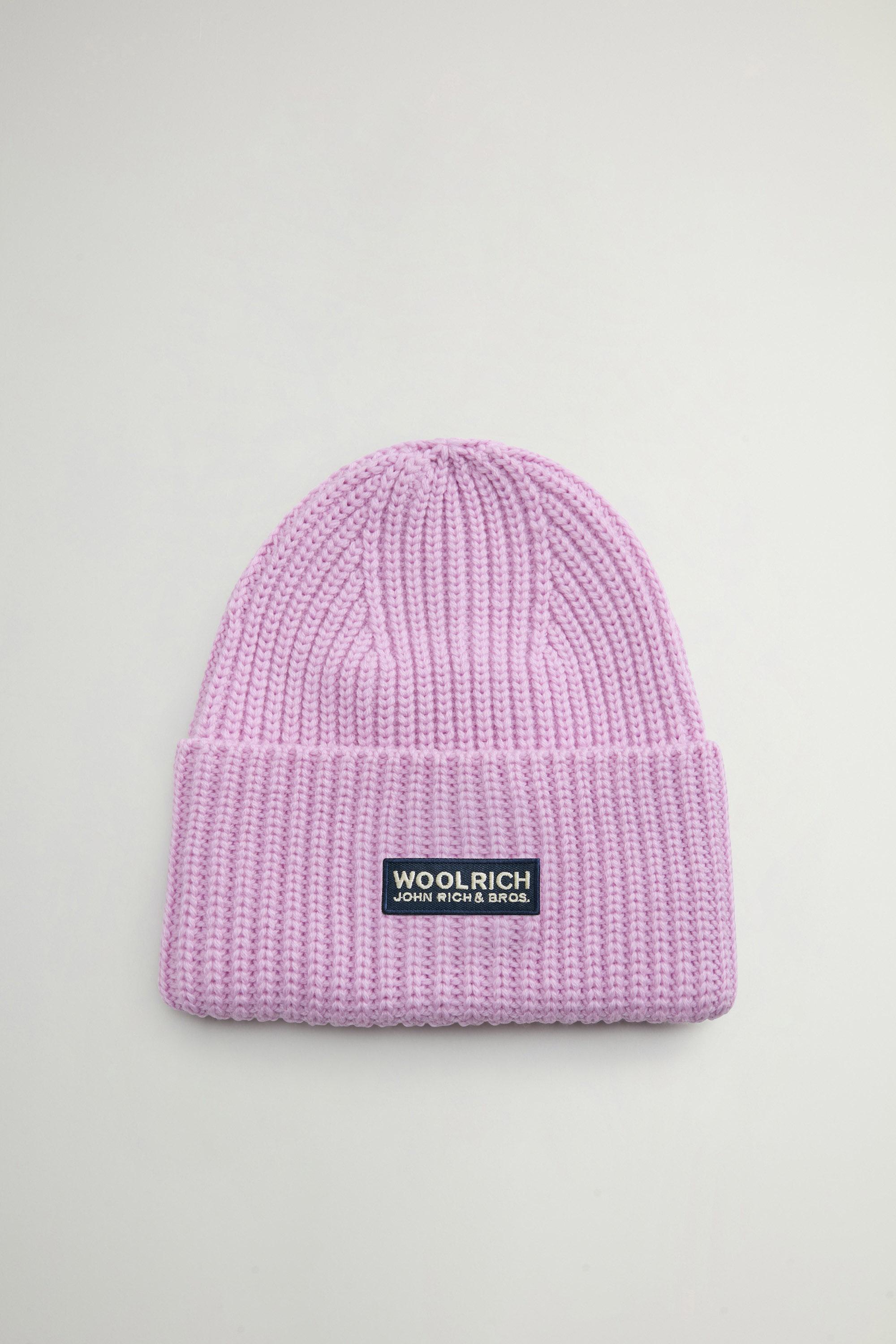 Bonnet côtelé en pure laine vierge Mérinos Rose photo 1 | Woolrich