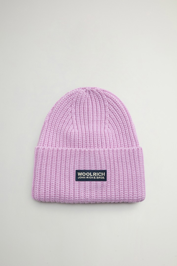 FINE MERINOS LOGO BEANIE Rosa photo 2 | Woolrich