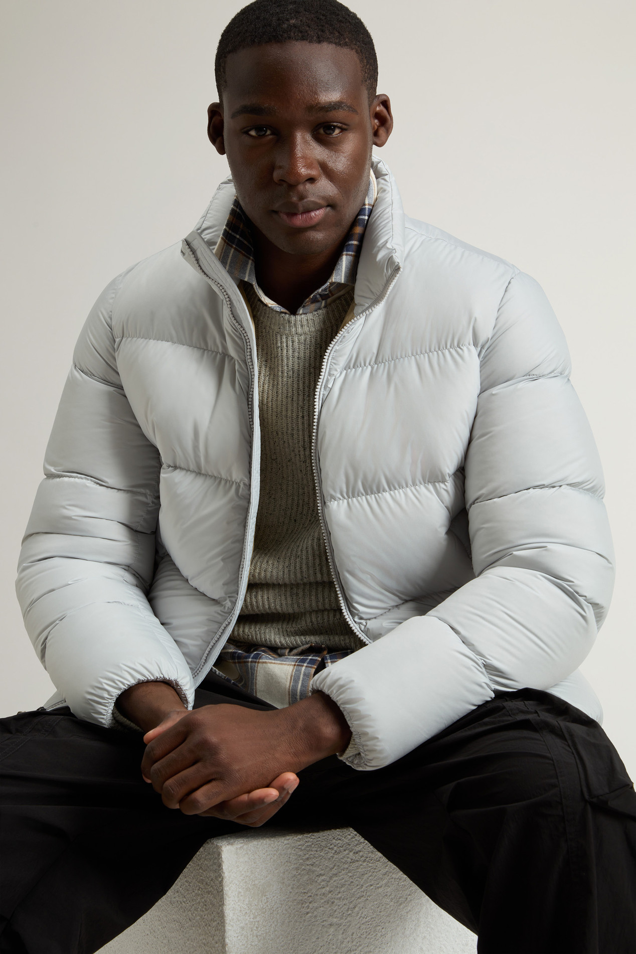 Cloud Down Jacket in Microfiber Gray photo 4 | Woolrich