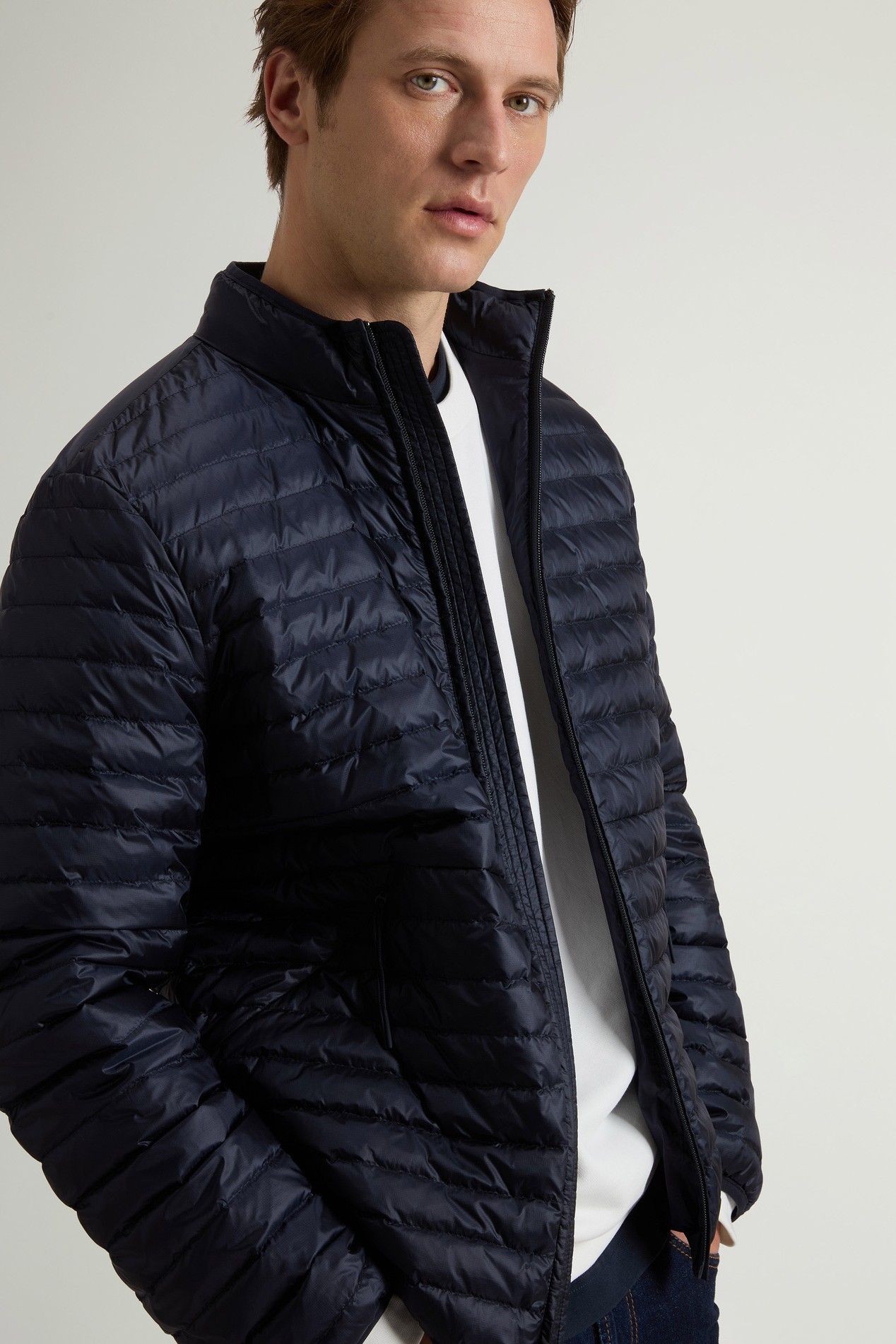 Lightweight Allen Down Jacket in Ripstop Nylon Blue photo 4 | Woolrich