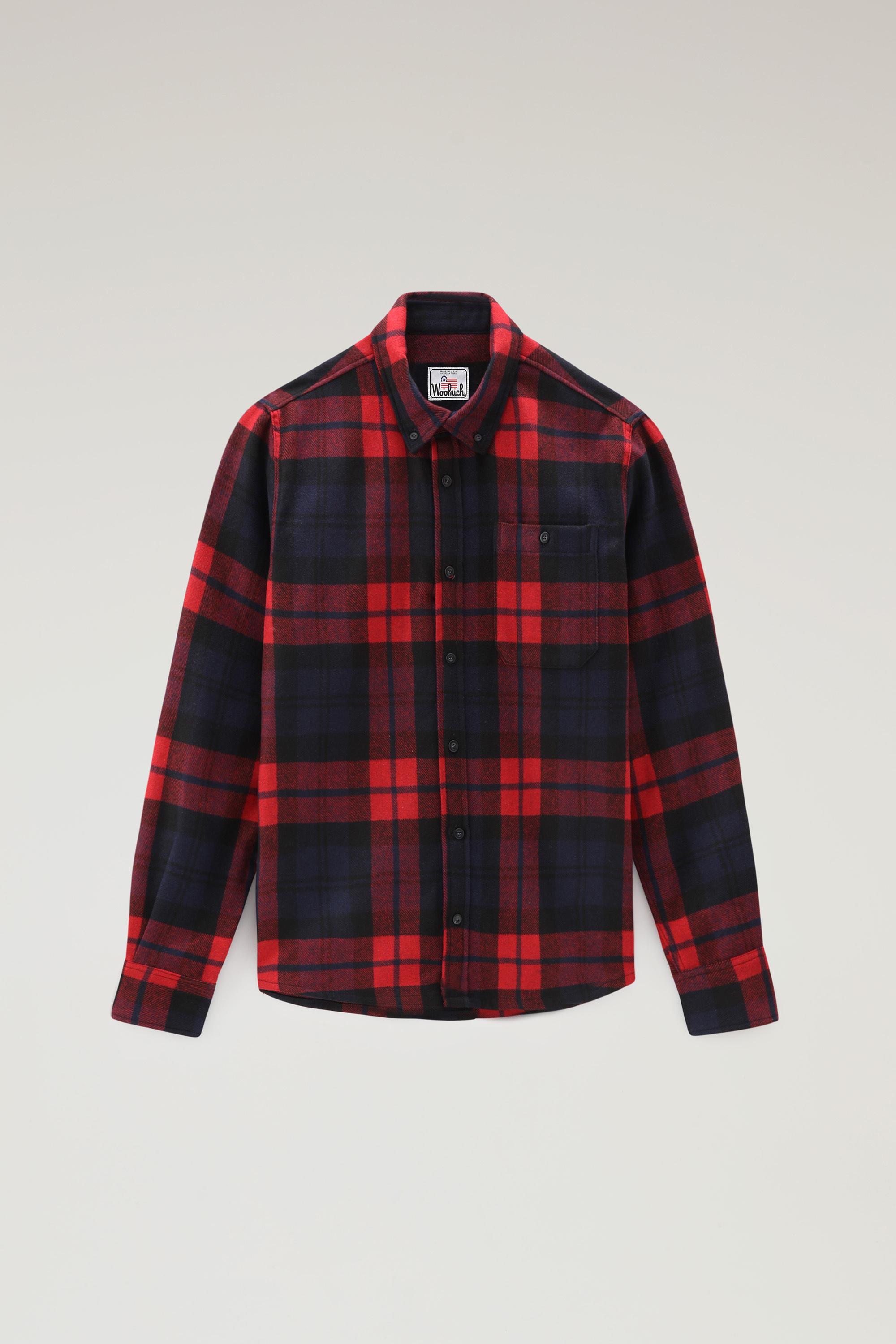 Wool Blend Trout Run Plaid Flannel Shirt Red photo 5 | Woolrich