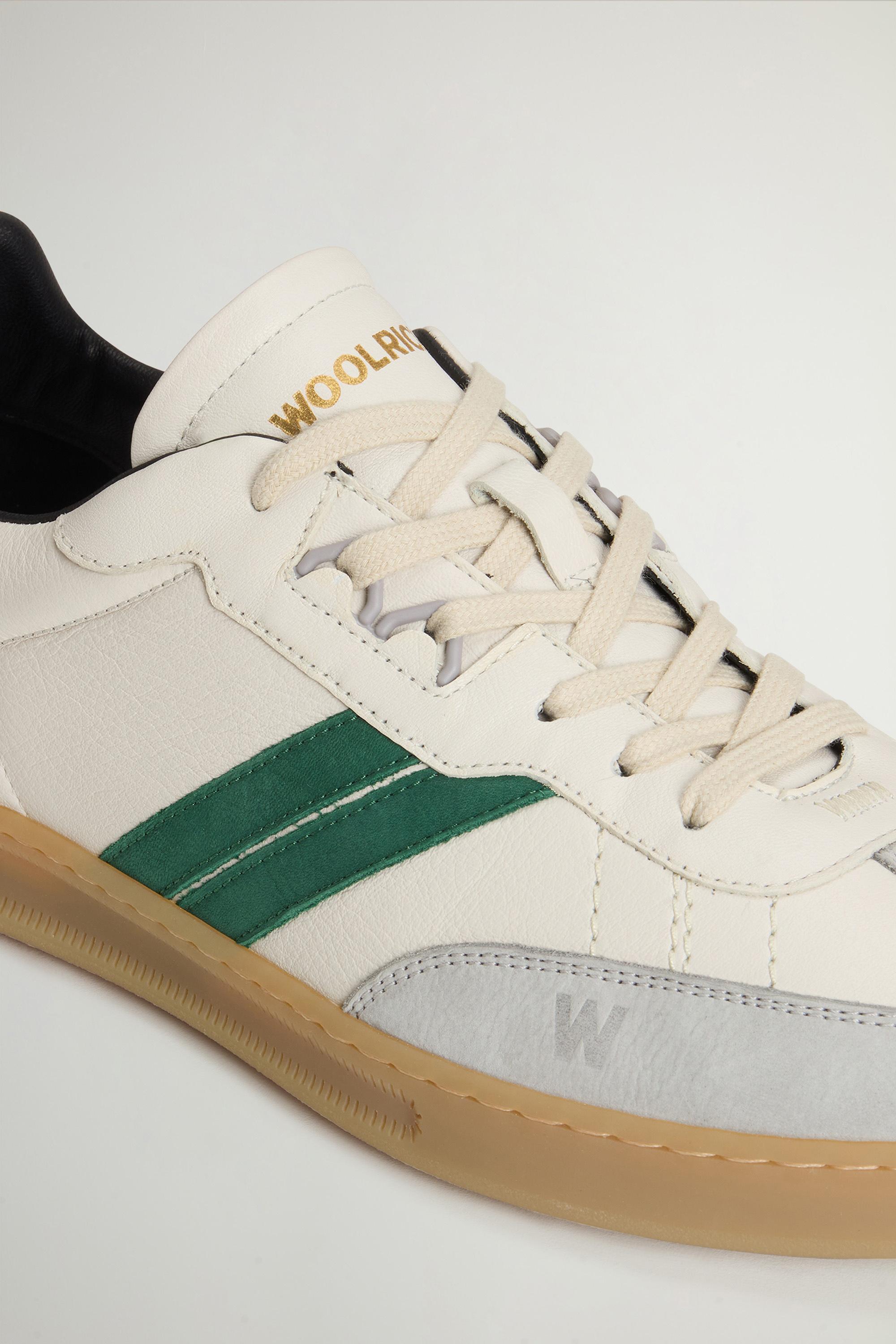 Doubleu Tennis Sneakers in Leather with Side Stripes White photo 5 | Woolrich