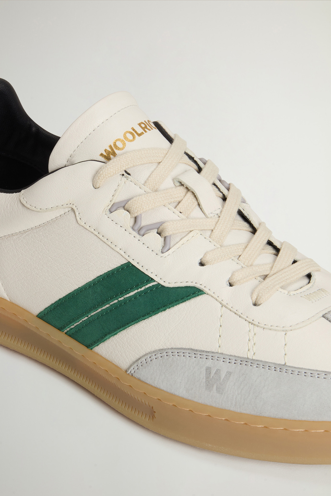 Doubleu Tennis Sneakers in Leather with Side Stripes White photo 5 | Woolrich