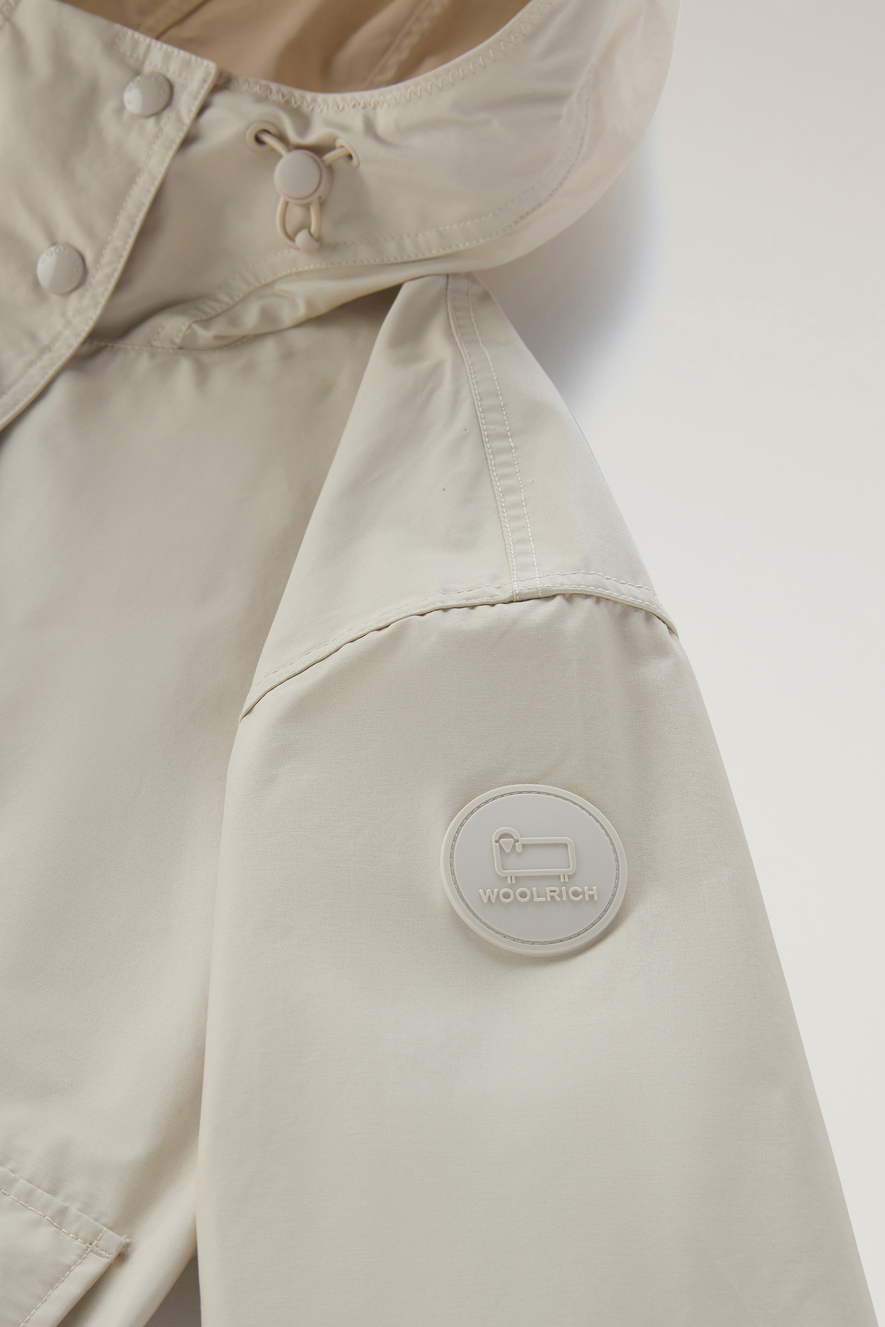 Waxed Jacket in Cotton Nylon Blend with Hood Beige photo 3 | Woolrich