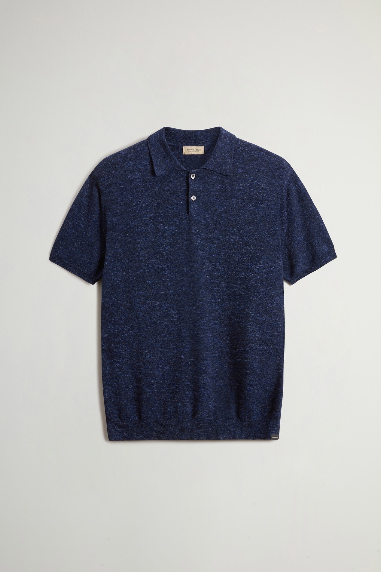 COTTON LINEN POLO Blue photo 5 | Woolrich