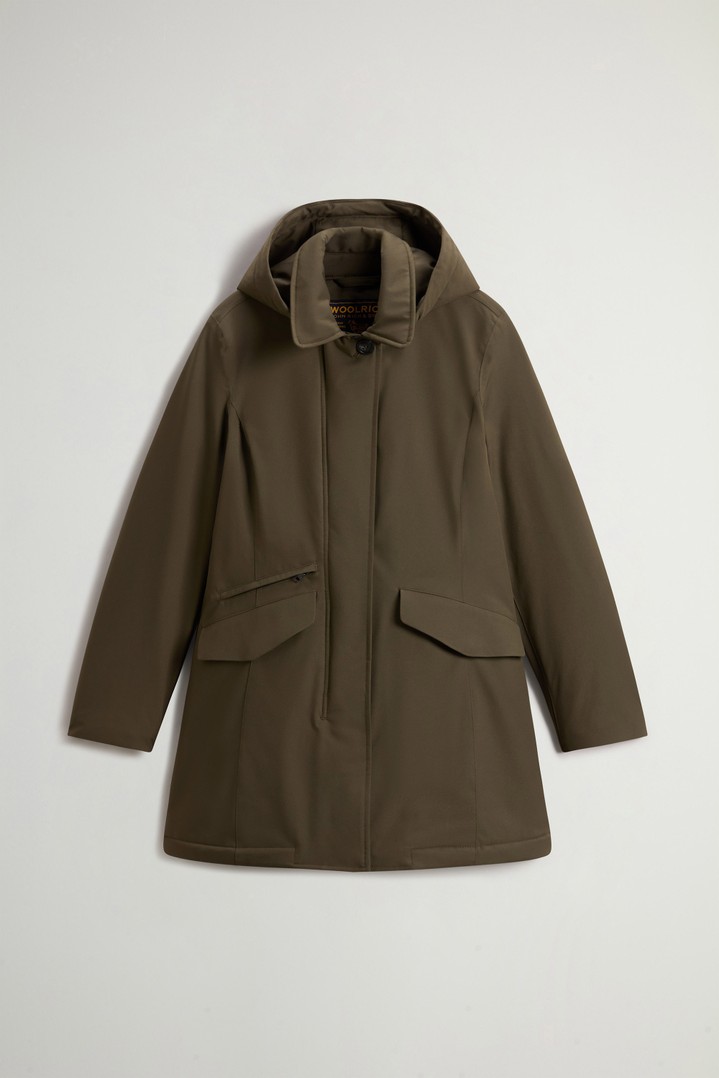 Coat in Light Stretch with Removable Hood Green photo 5 | Woolrich