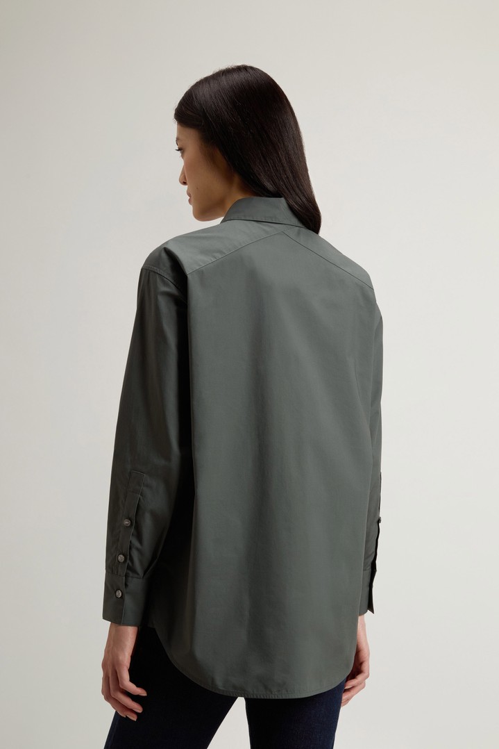 COTTON POPLIN BOYFRIEND SHIRT Green photo 3 | Woolrich