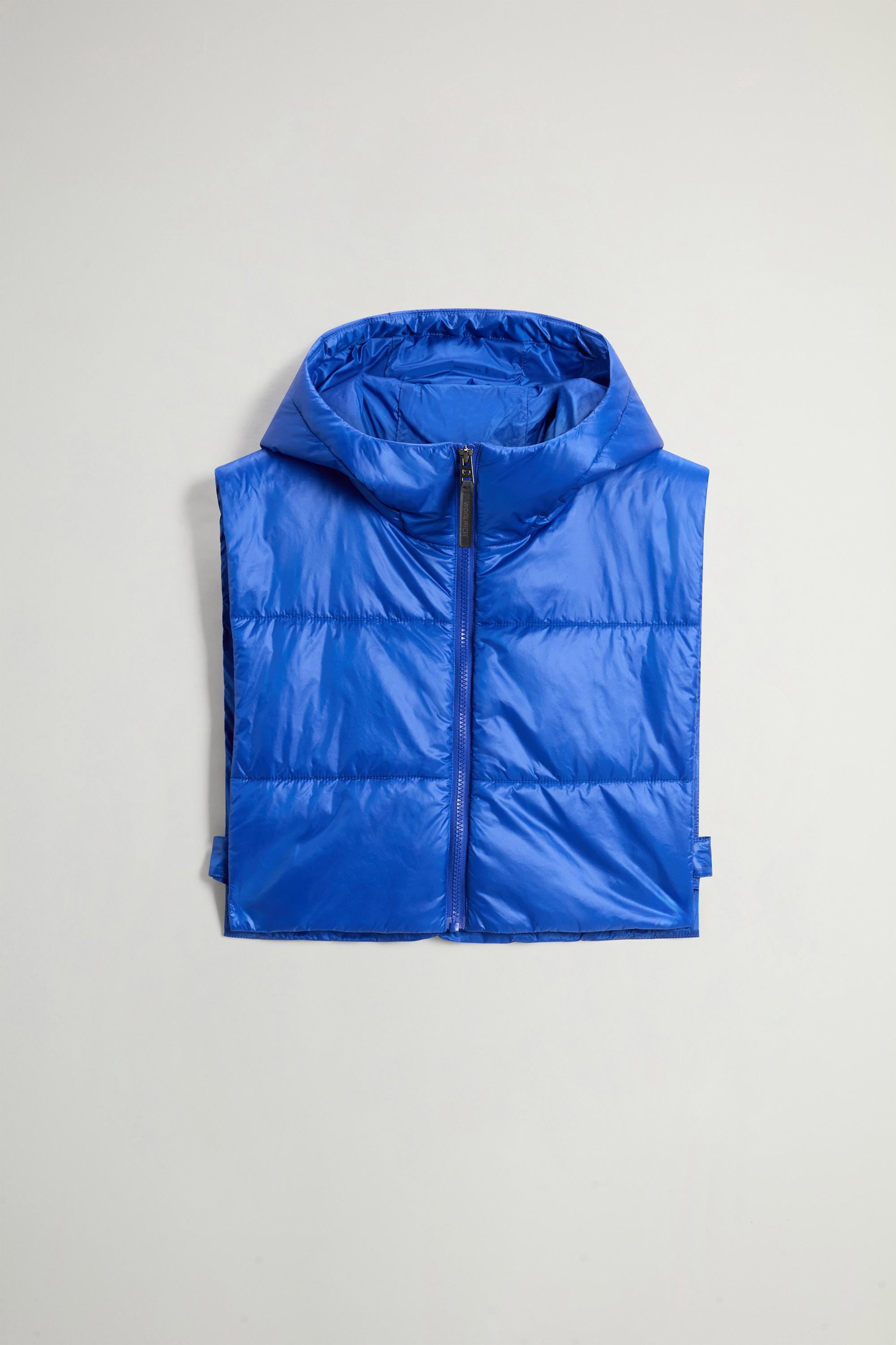 Packable Quilted Hooded Vest in Urban Light Nylon Blue photo 5 | Woolrich