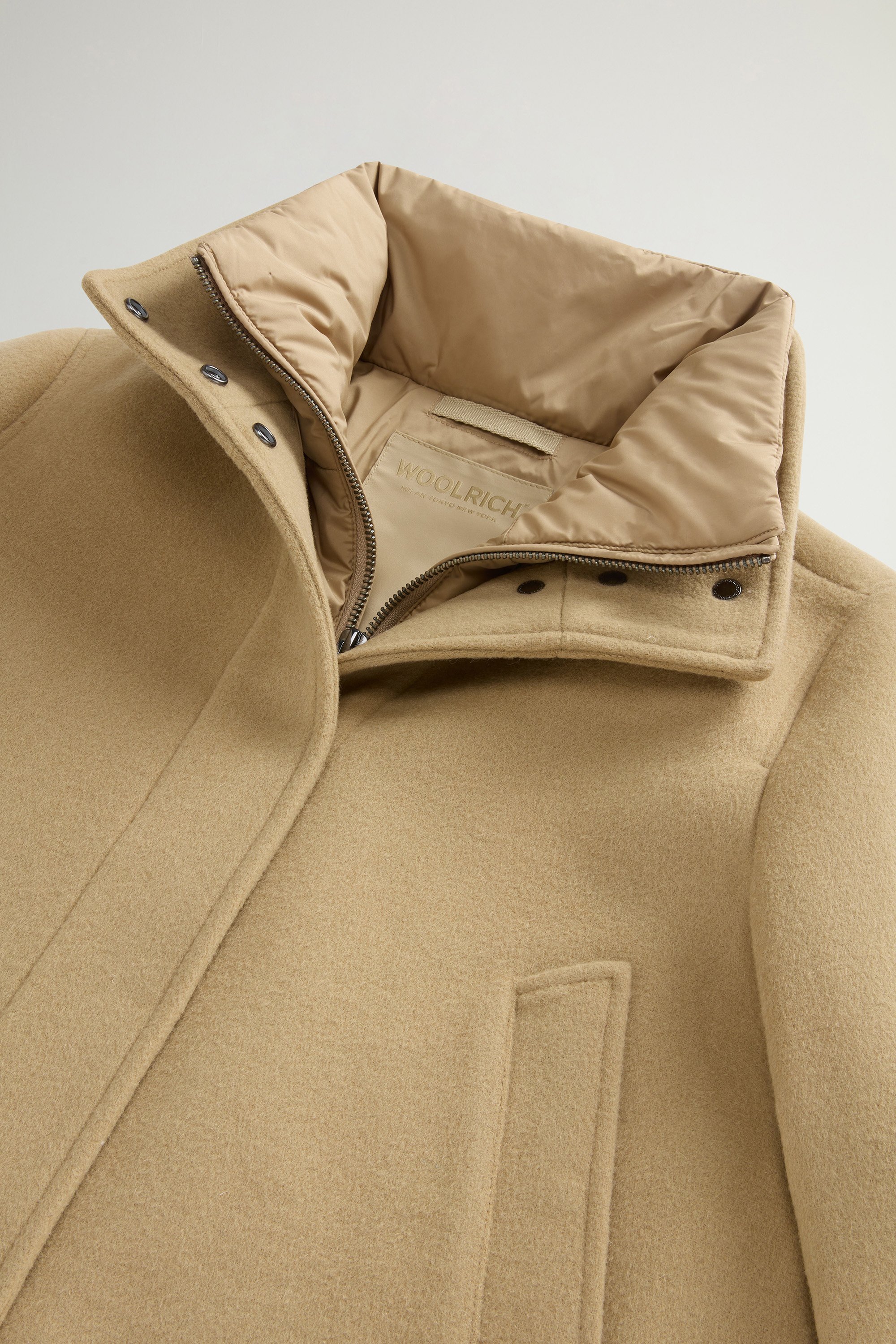 Double Jacket in Wool Blend with Turtleneck Beige photo 6 | Woolrich