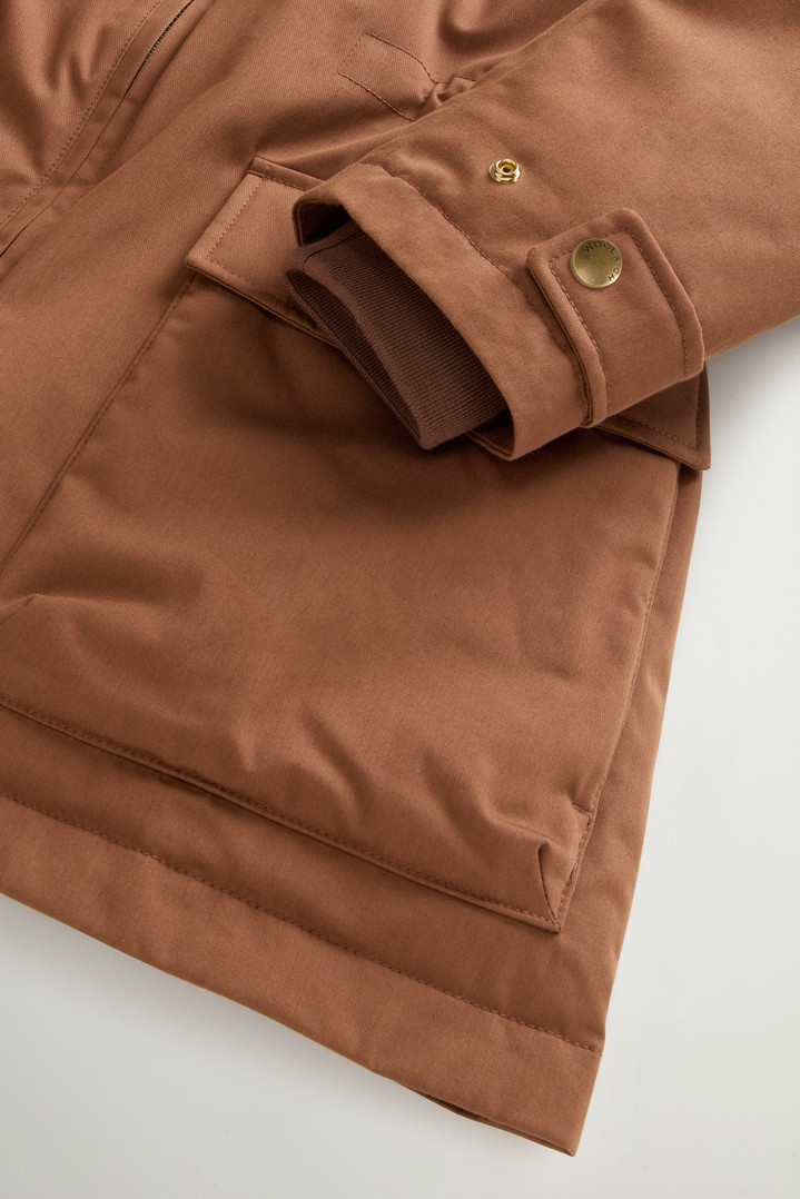 BEST COTTON FAUX FUR FIELD JACKET Brown photo 7 | Woolrich