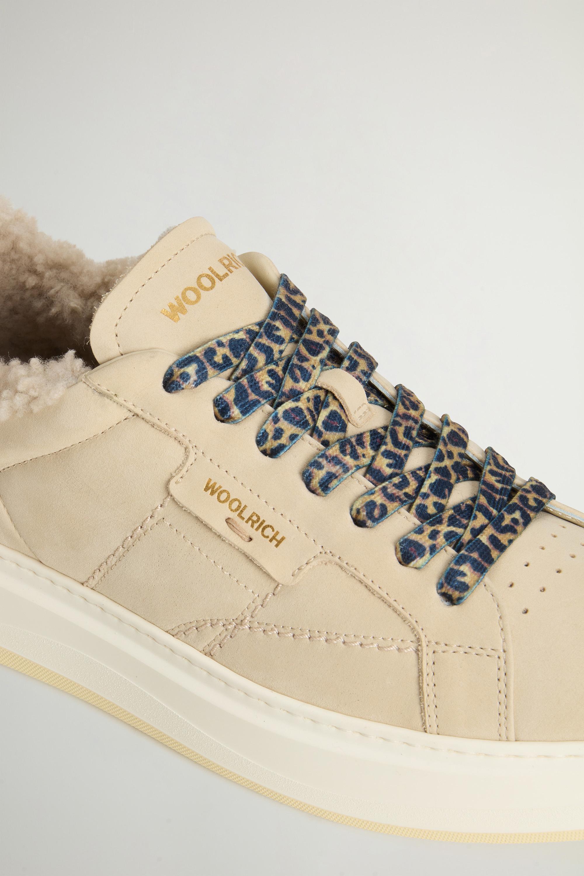 Arrow Sneakers in Leather with Shearling Lining Beige photo 5 | Woolrich