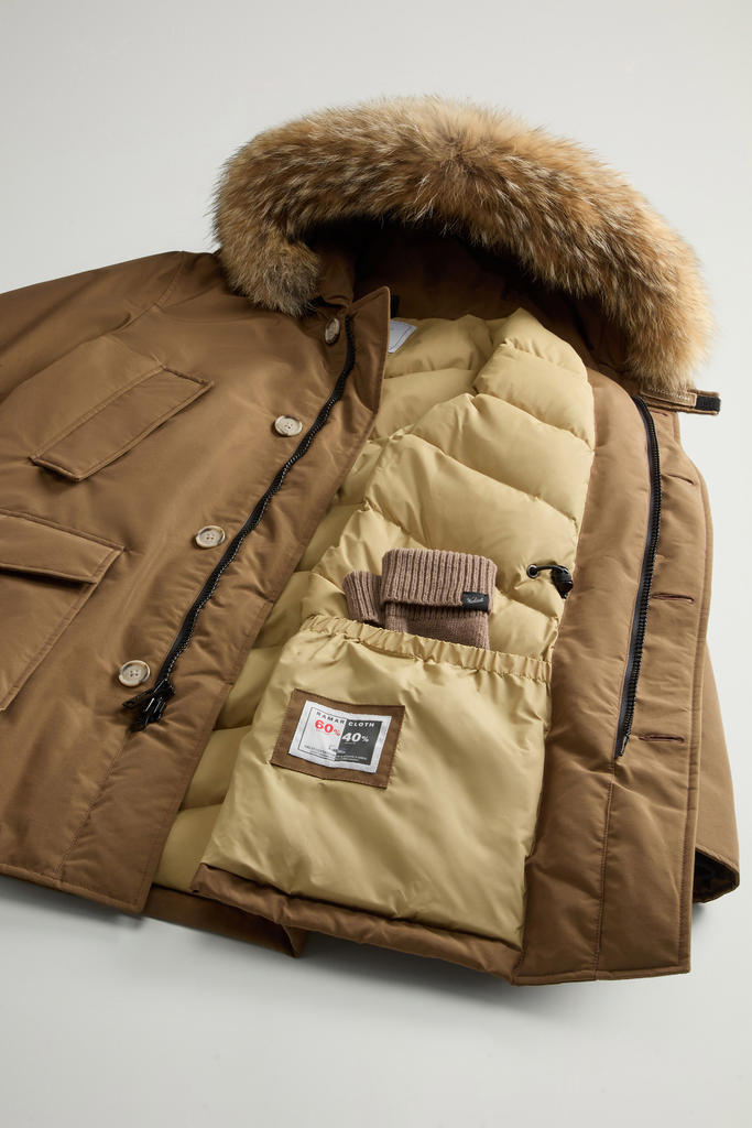 Arctic Parka in Ramar Cloth with Detachable Fur Trim Brown photo 8 | Woolrich