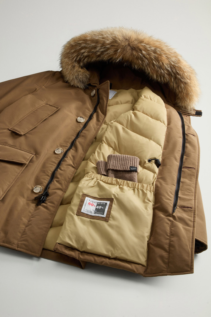 Arctic Parka in Ramar Cloth with Detachable Fur Trim Brown photo 8 | Woolrich