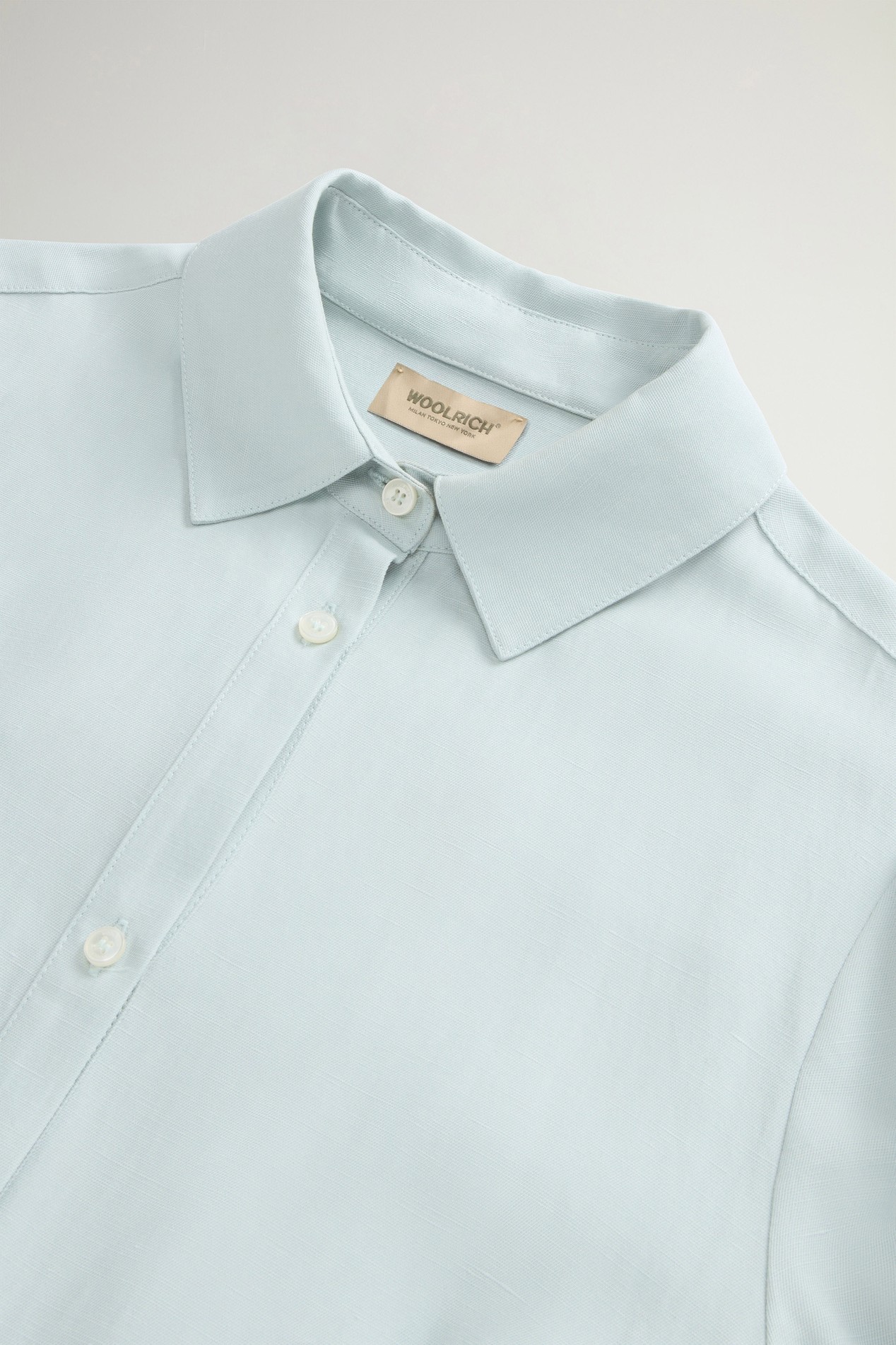 Shirt Dress in Linen Blend with Belt Blue photo 6 | Woolrich