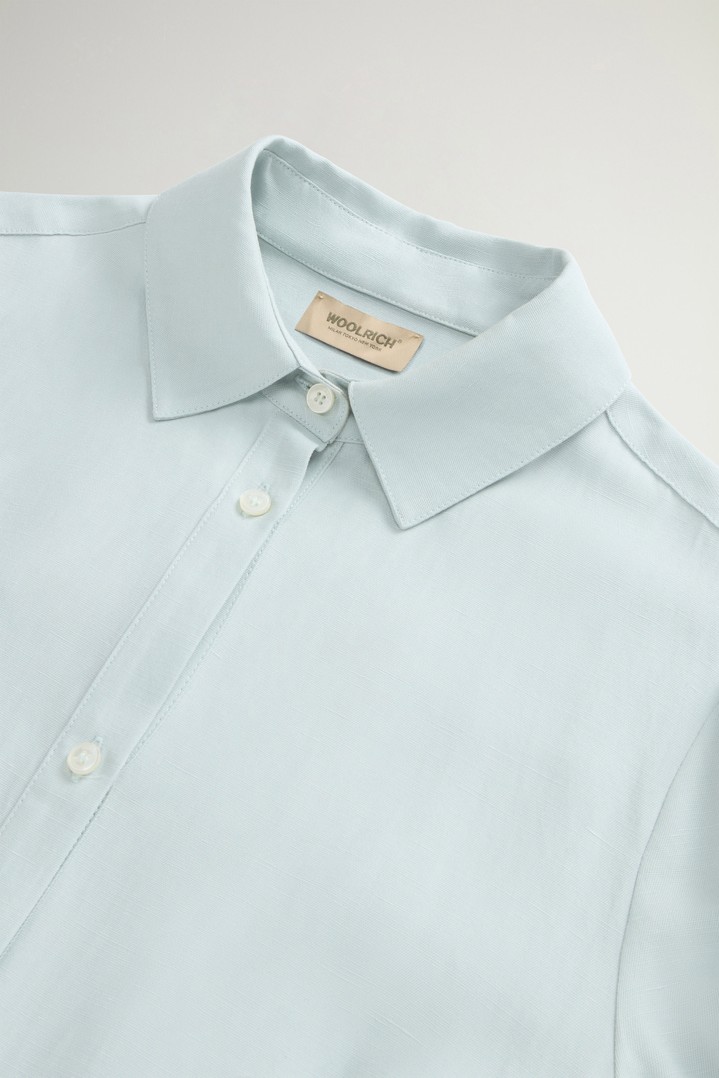 Shirt Dress in Linen Blend with Belt Blue photo 6 | Woolrich