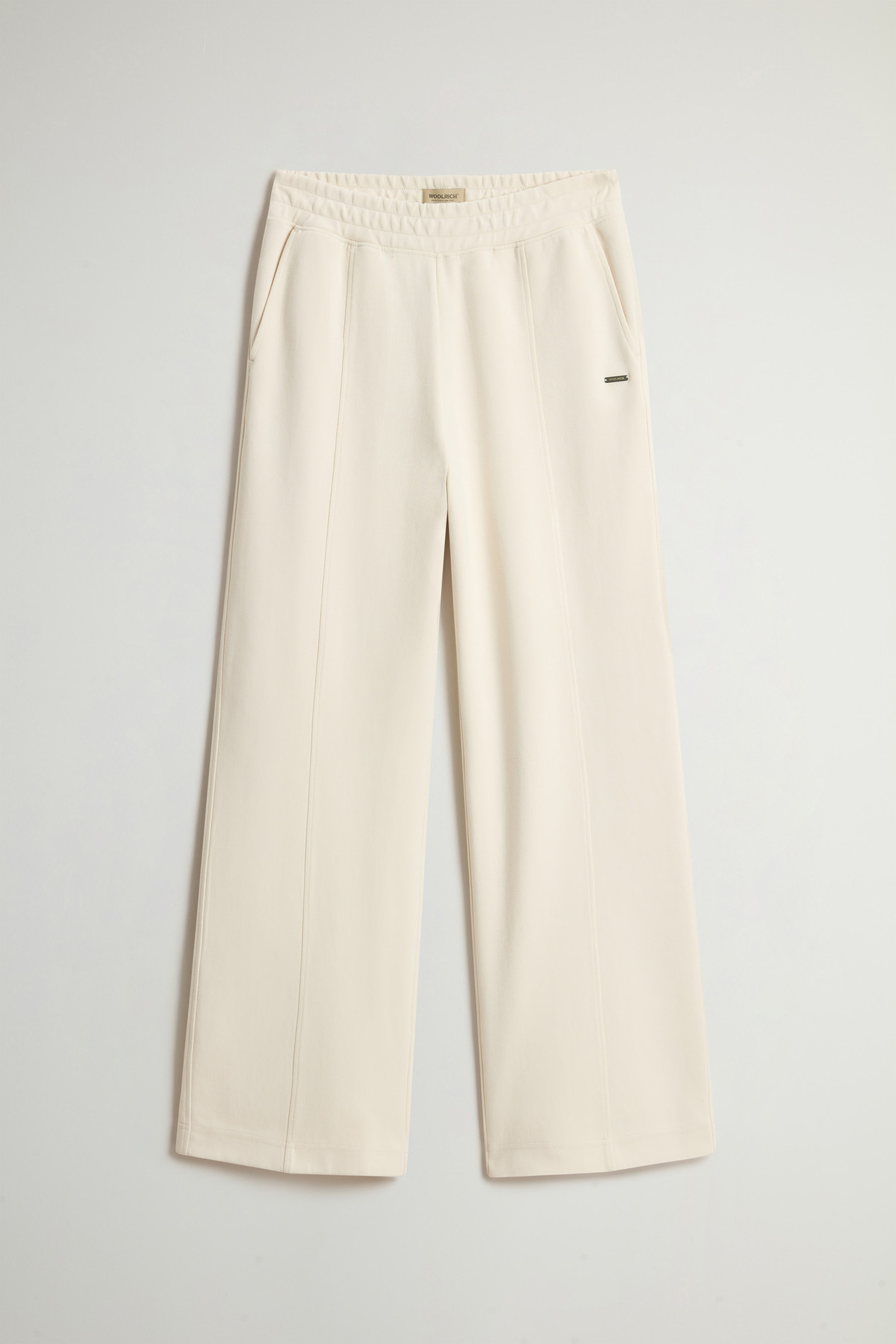 Wide-Leg Pants in Cotton-Blend Interlock White photo 3 | Woolrich